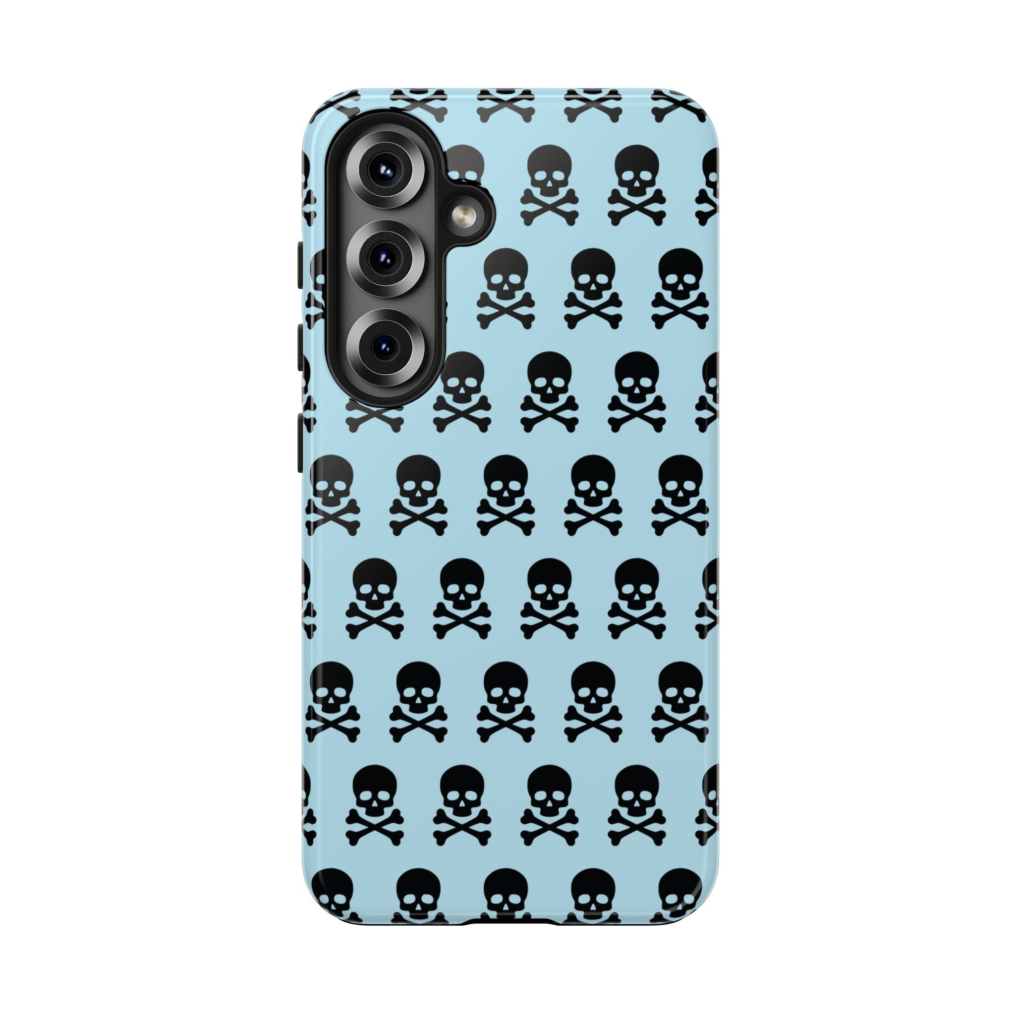 Blue Punk Skull Print Phone Case