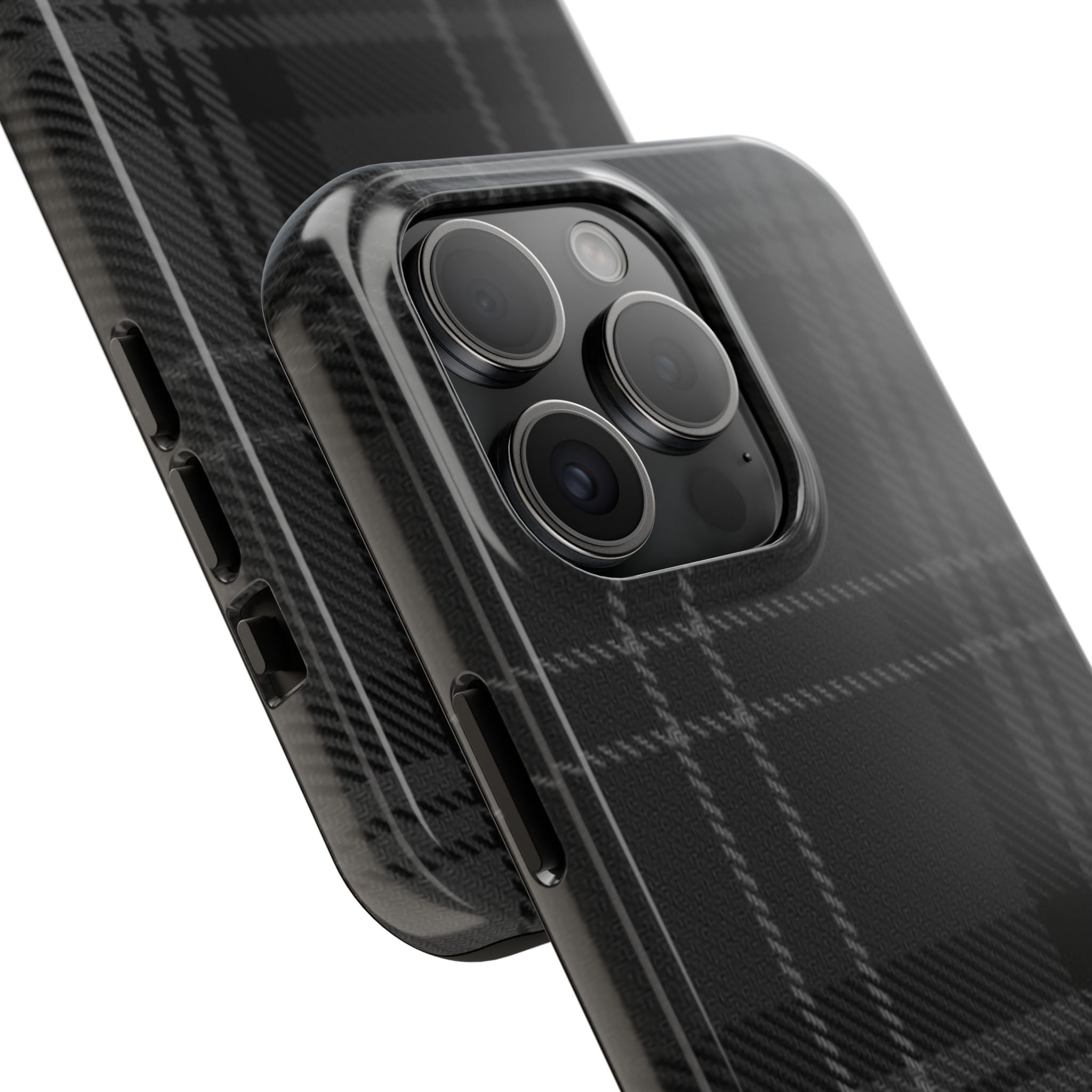 Black Plaid Phone Case  - Tough Impact-Resistant Case