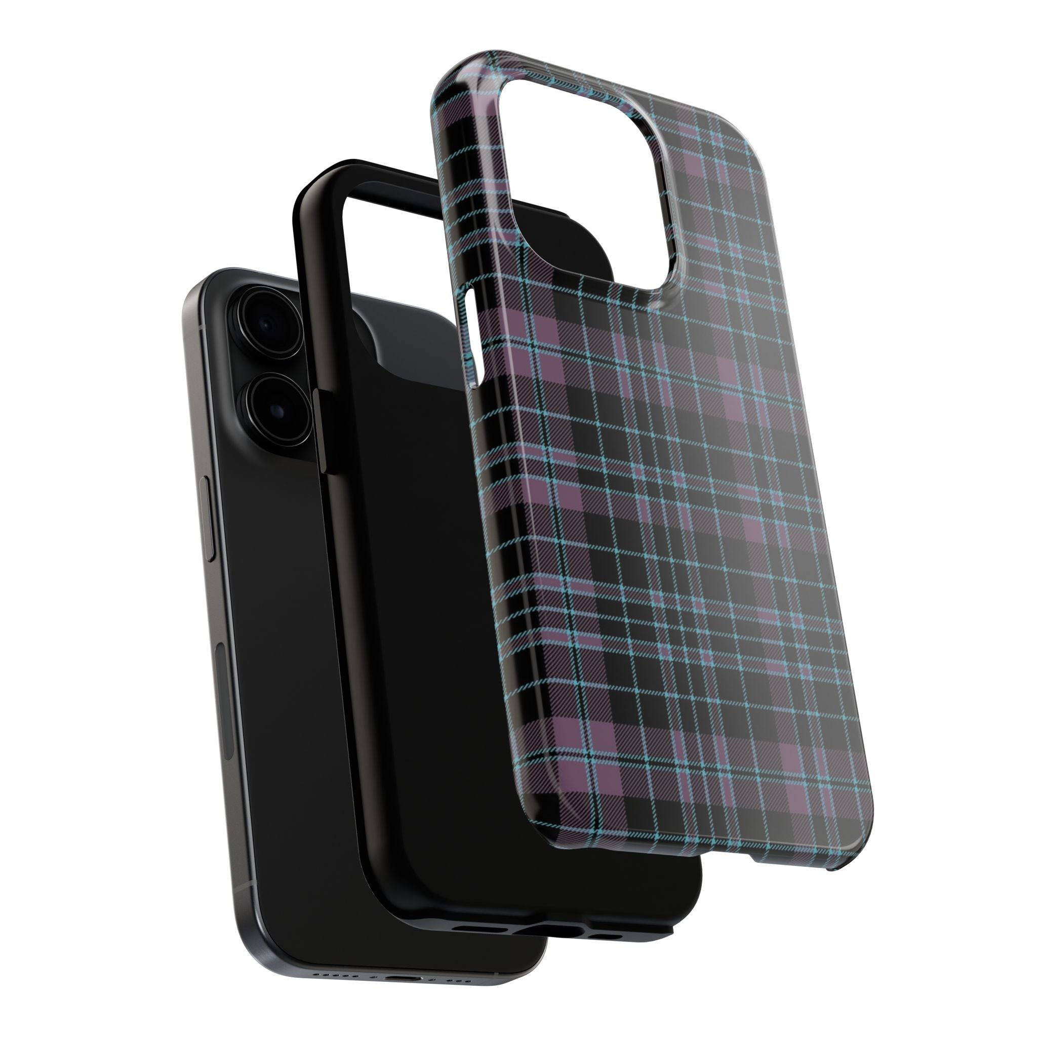 Punk Purple and Blue Plaid Phone Case