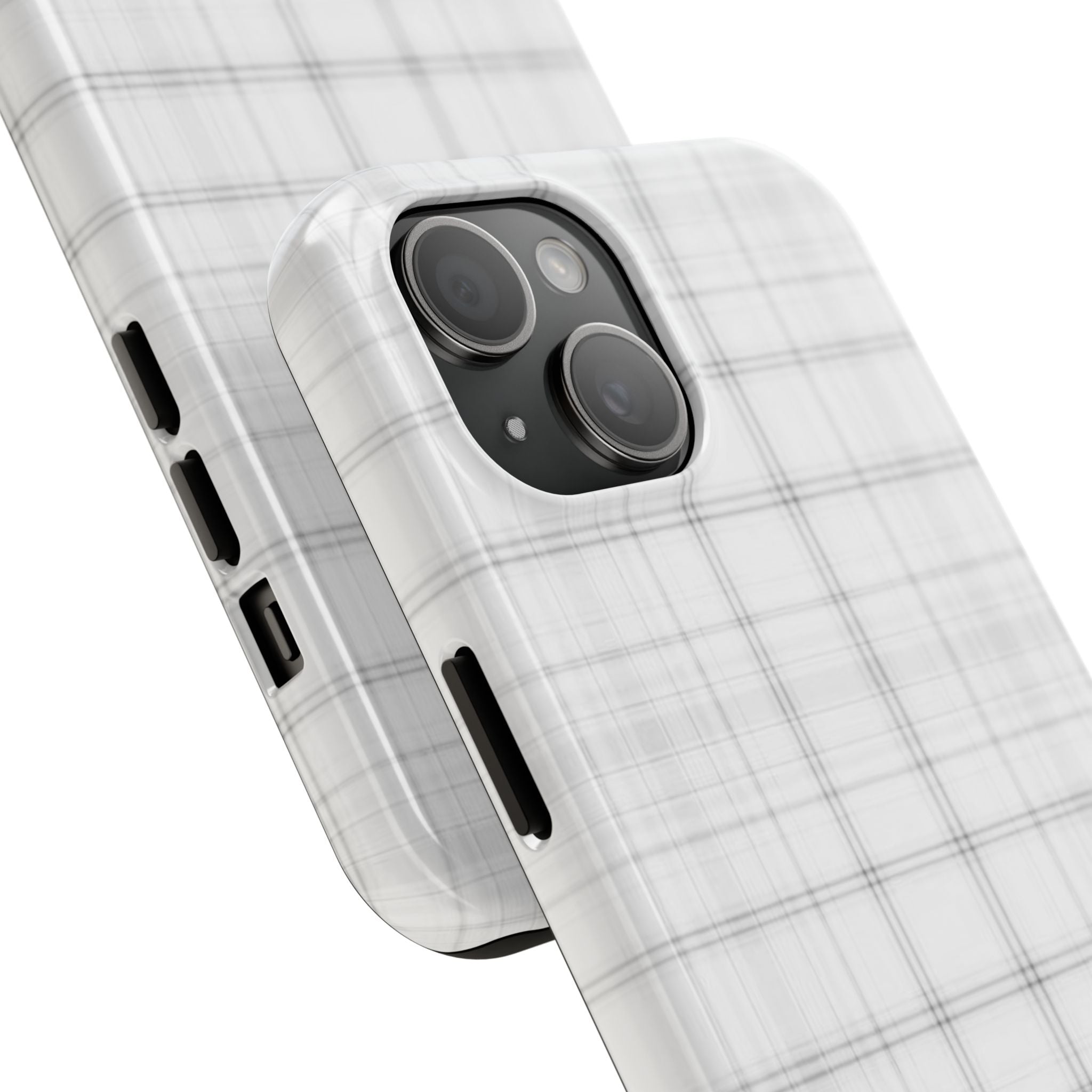 White Gingham Phone Case