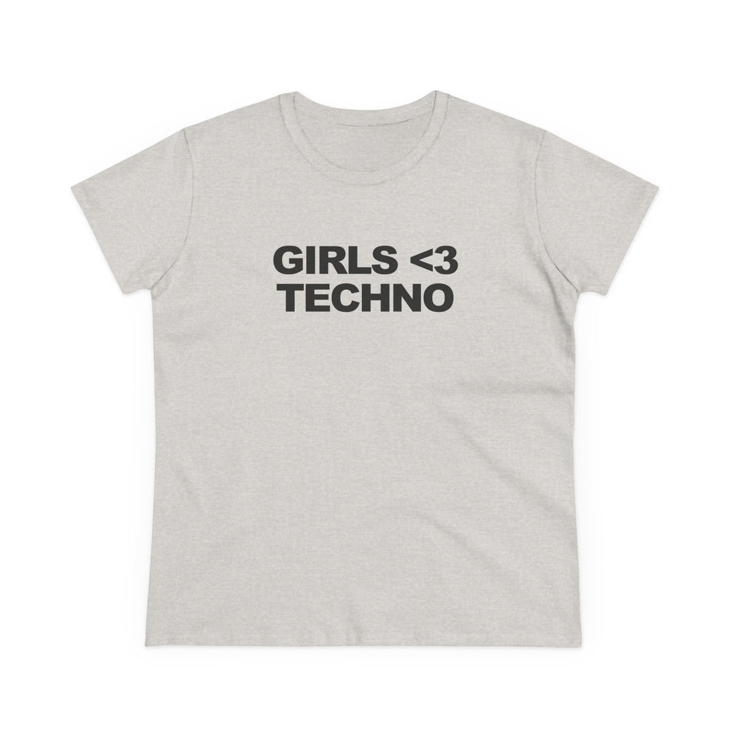 GIRLS <3 TECHNO Women's Cotton Tee