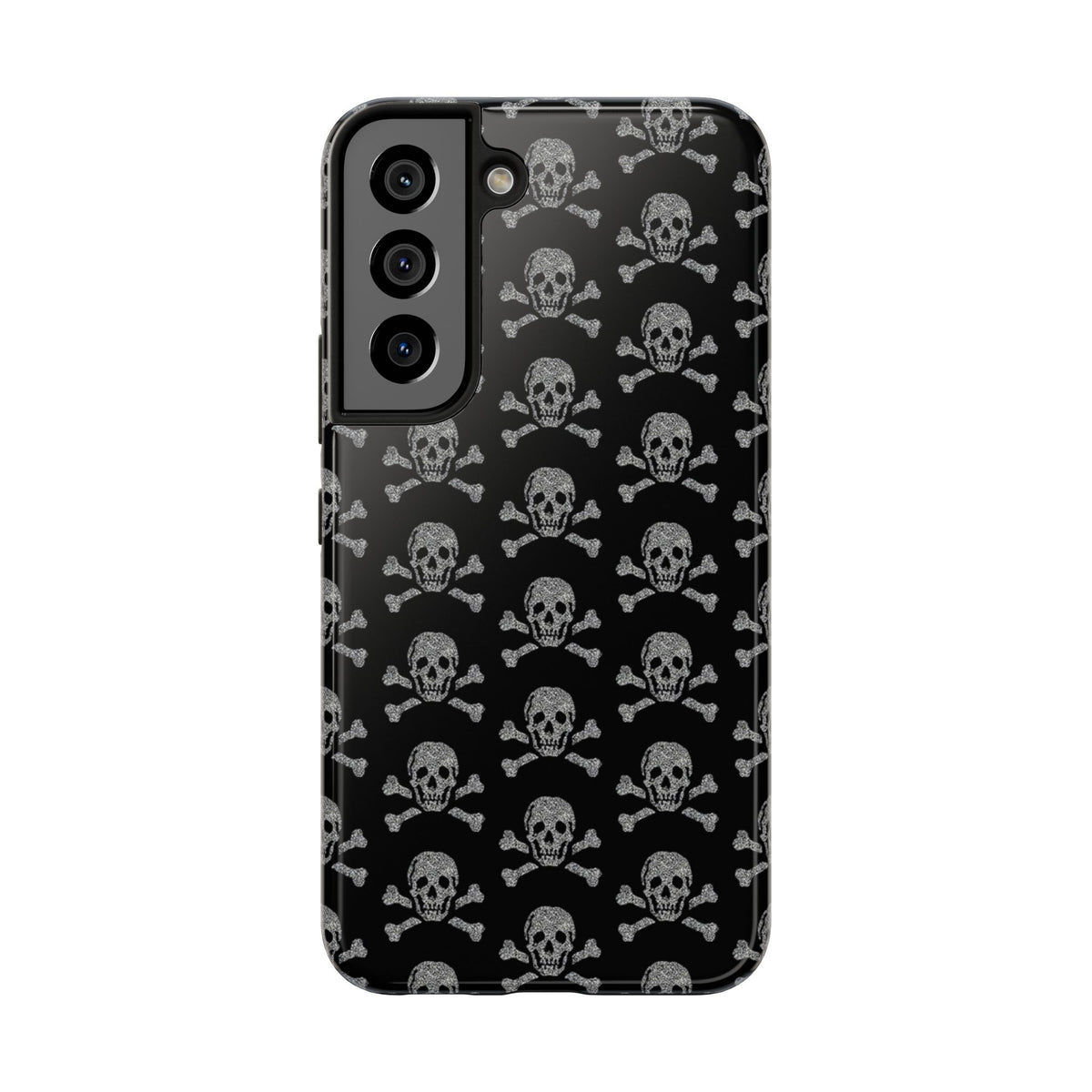 Silver Skull Print Phone Case  - Tough Impact-Resistant Case