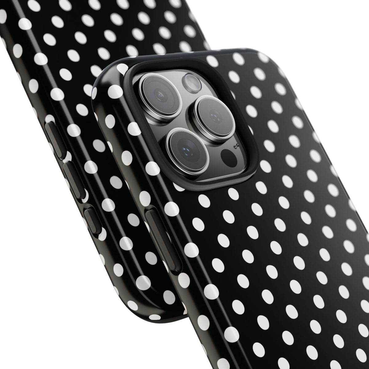 Black and White Polka Dot Phone Case  - Tough Impact-Resistant Case