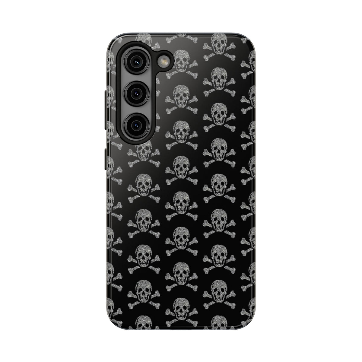 Silver Skull Print Phone Case  - Tough Impact-Resistant Case