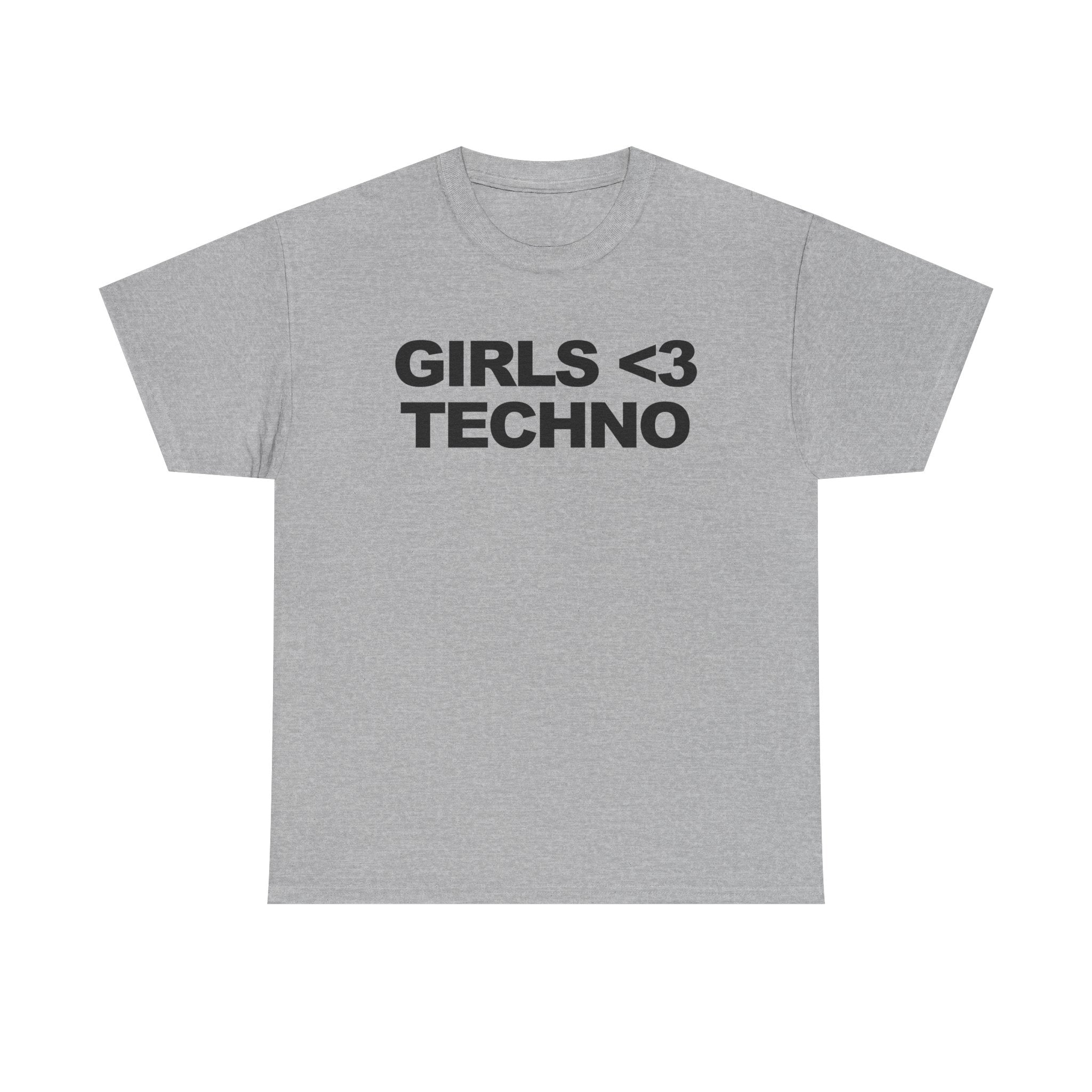 GIRLS <3 TECHNO Unisex Heavy 100% Cotton Tee