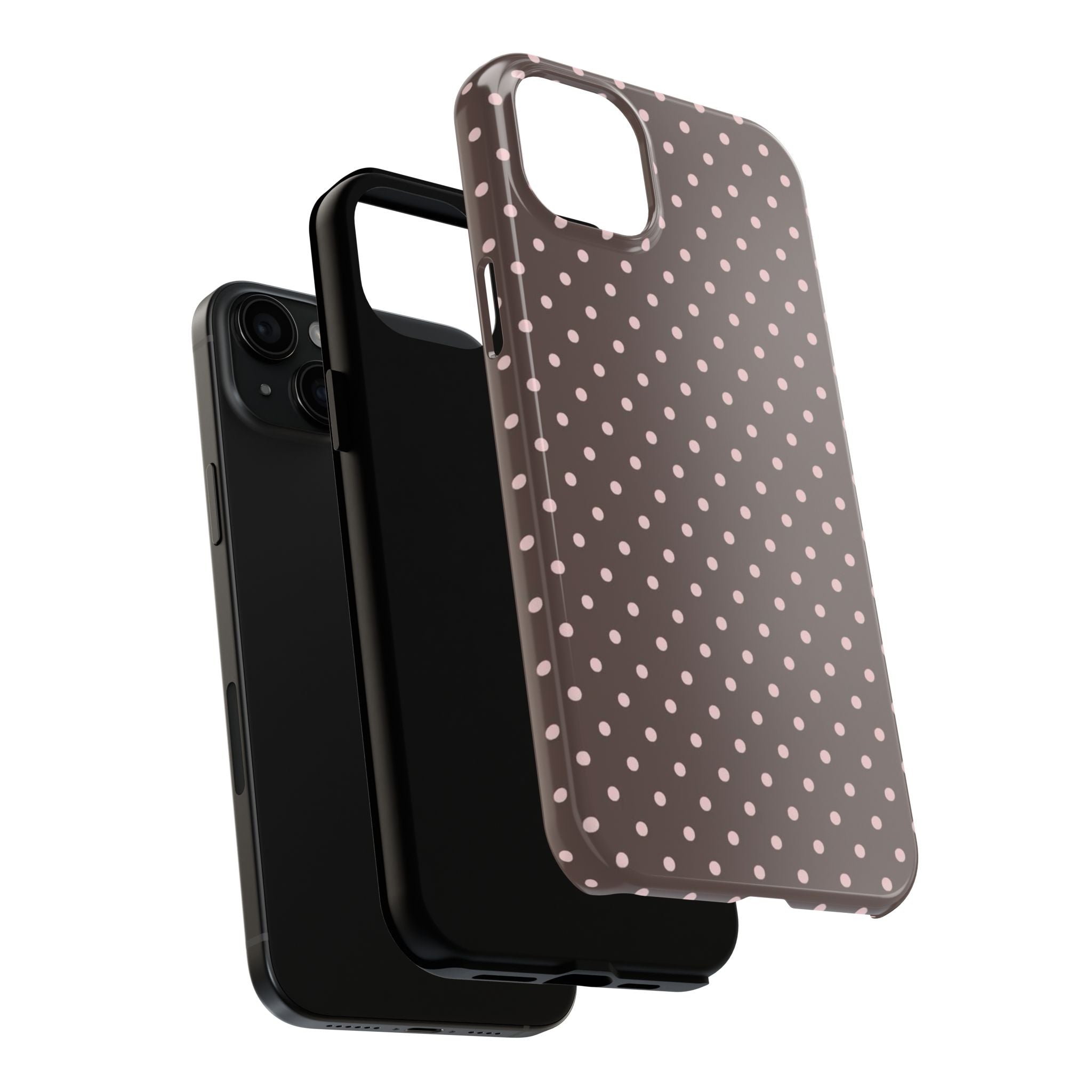Brown with Pink Dots Phone Case  - Tough Impact-Resistant Case