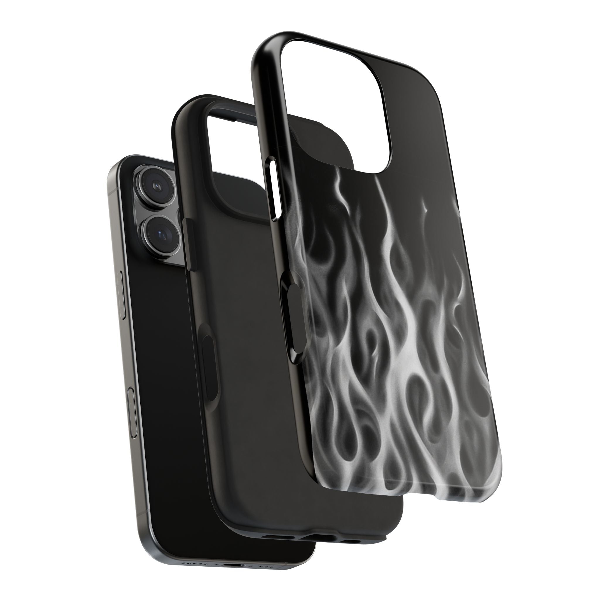 White Airbrush Flames Phone Case  - Tough Impact-Resistant Case