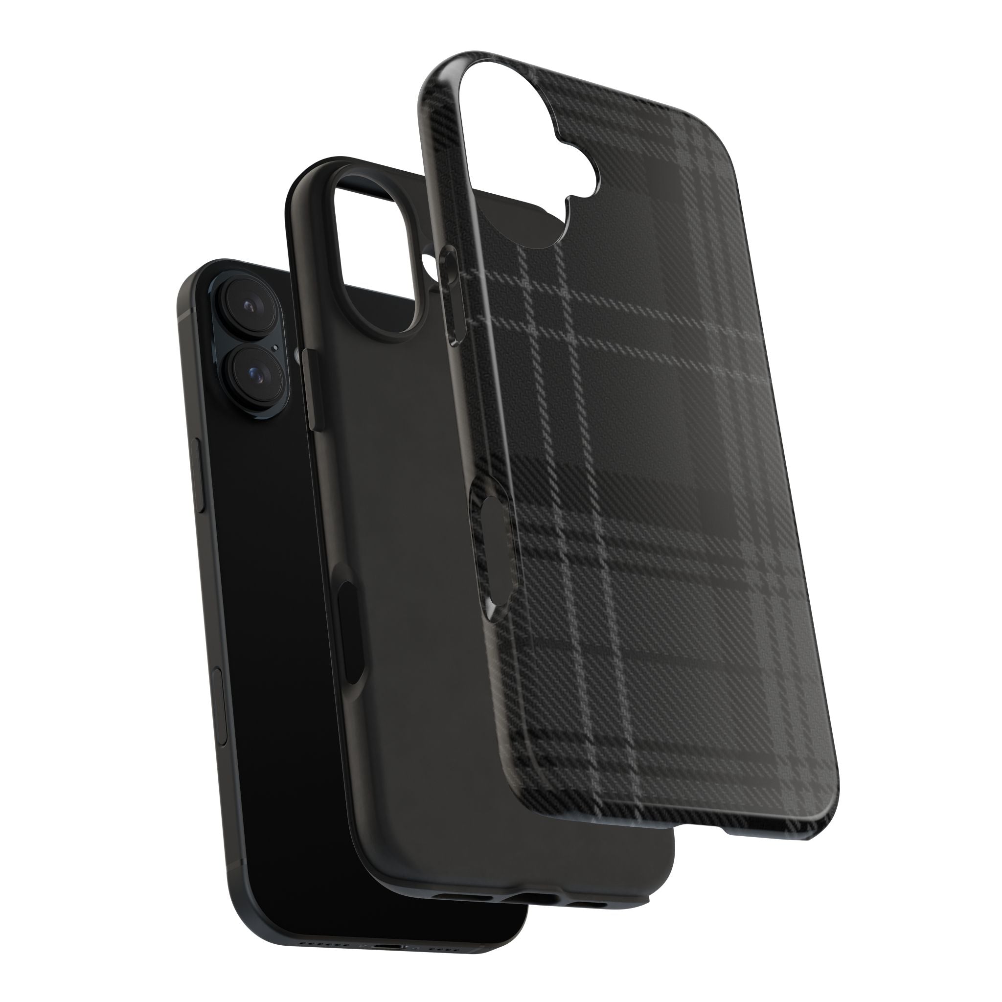 Black Plaid Phone Case  - Tough Impact-Resistant Case
