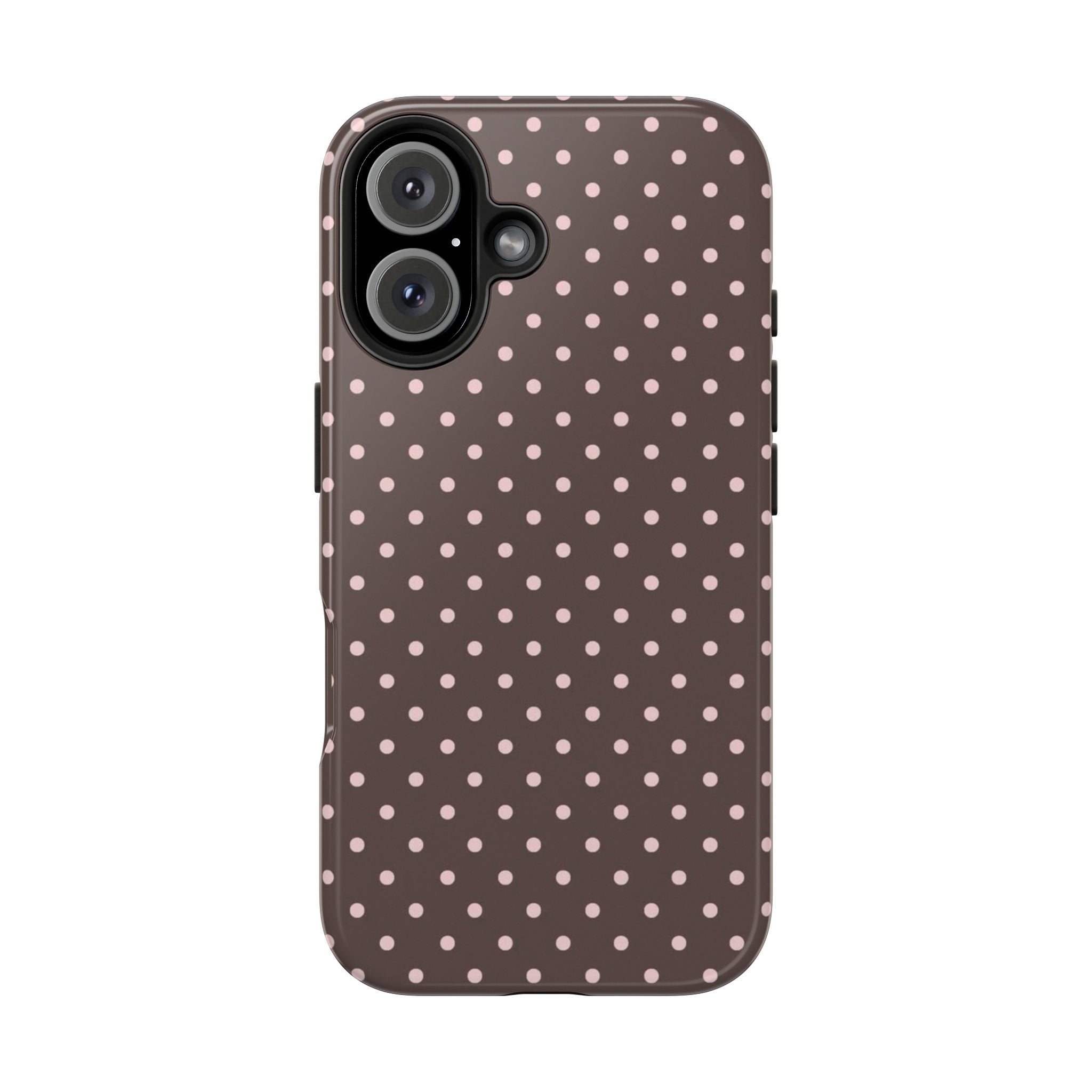 Brown with Pink Dots Phone Case  - Tough Impact-Resistant Case
