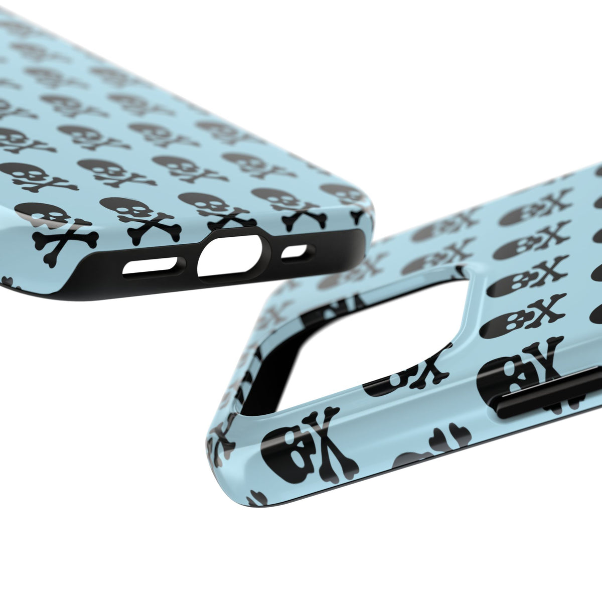 Blue Punk Skull Print Phone Case