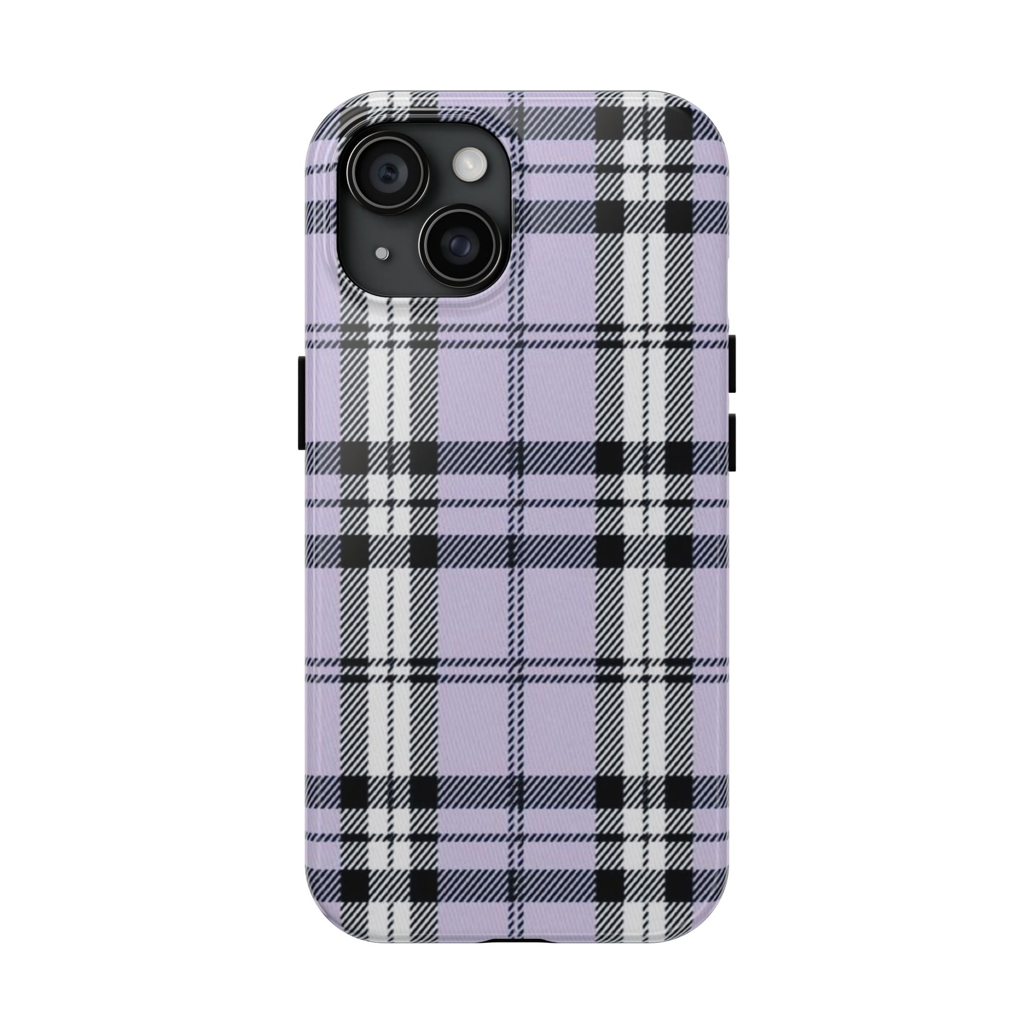 Lavender Light Purple Gingham Plaid Phone Case  - Tough Impact-Resistant Case