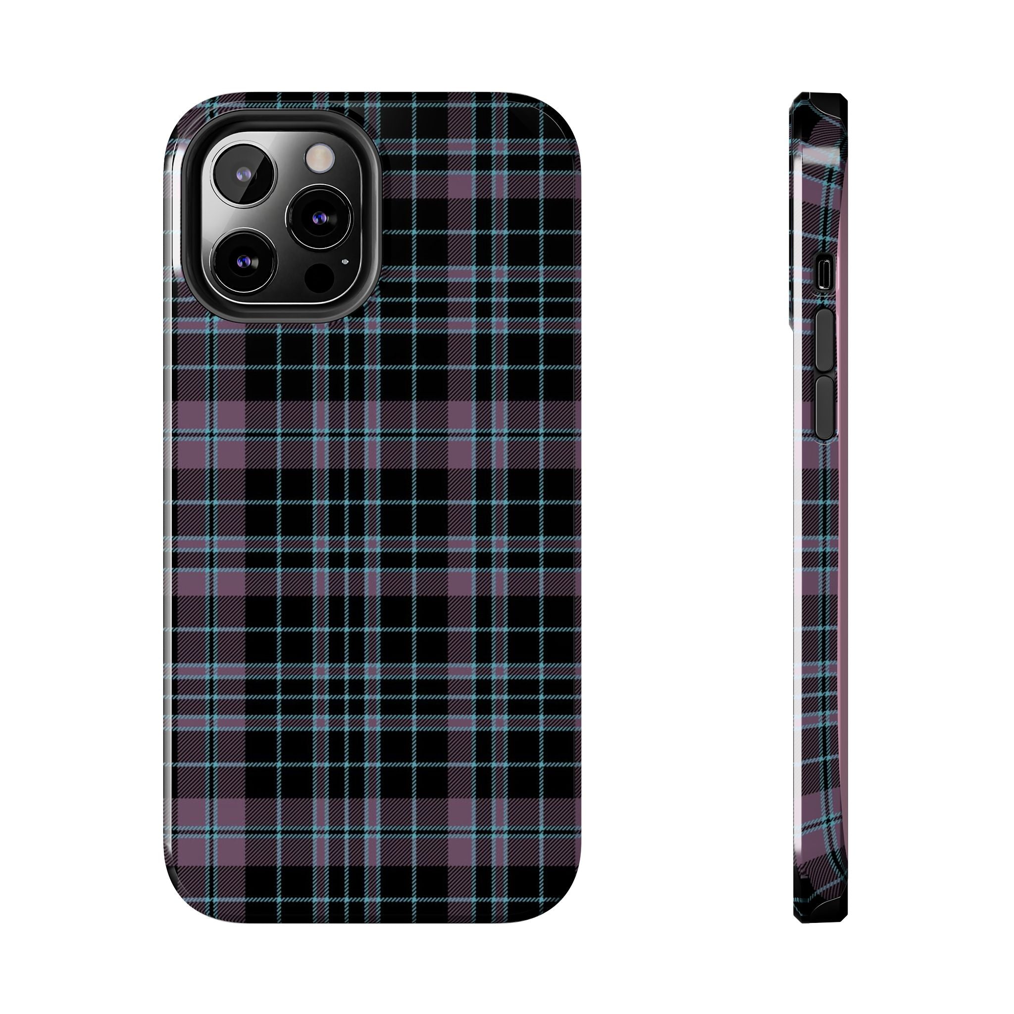 Punk Purple and Blue Plaid Phone Case