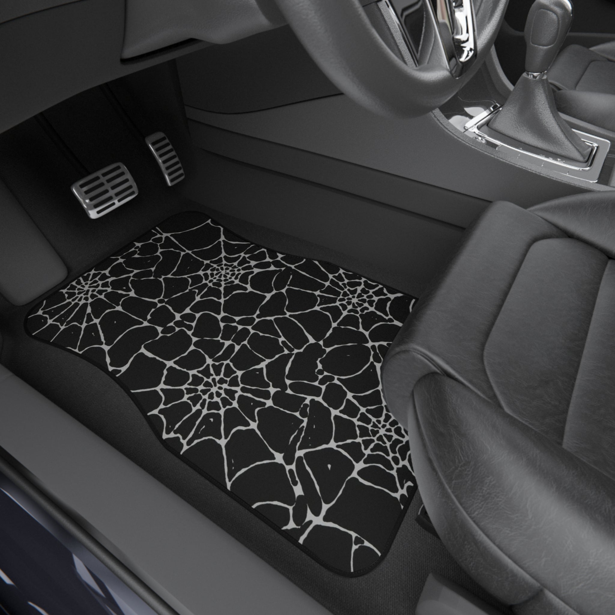 Grunge Spider Web Car Mats - Front Floor Mats Set of 2