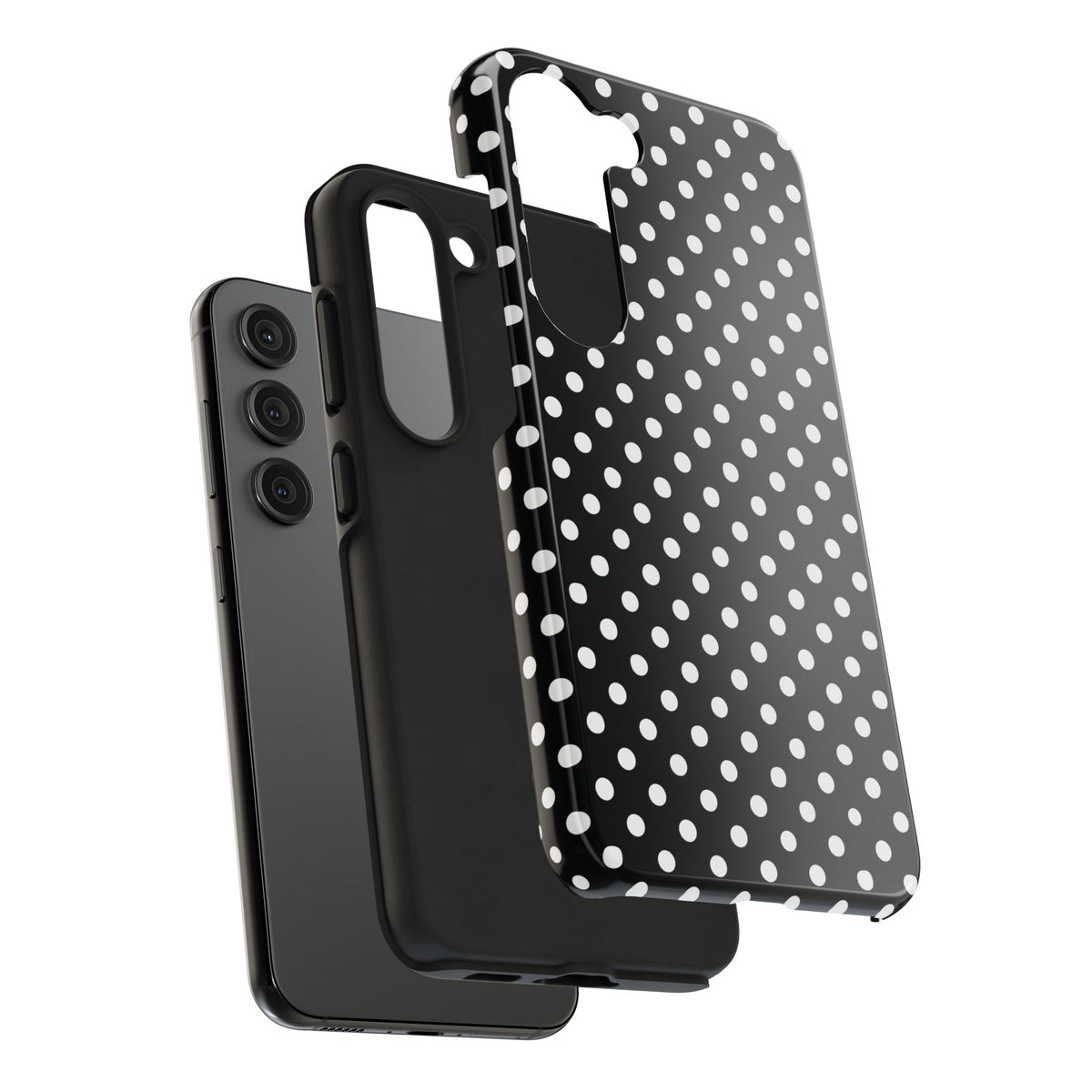 Black and White Polka Dot Phone Case  - Tough Impact-Resistant Case