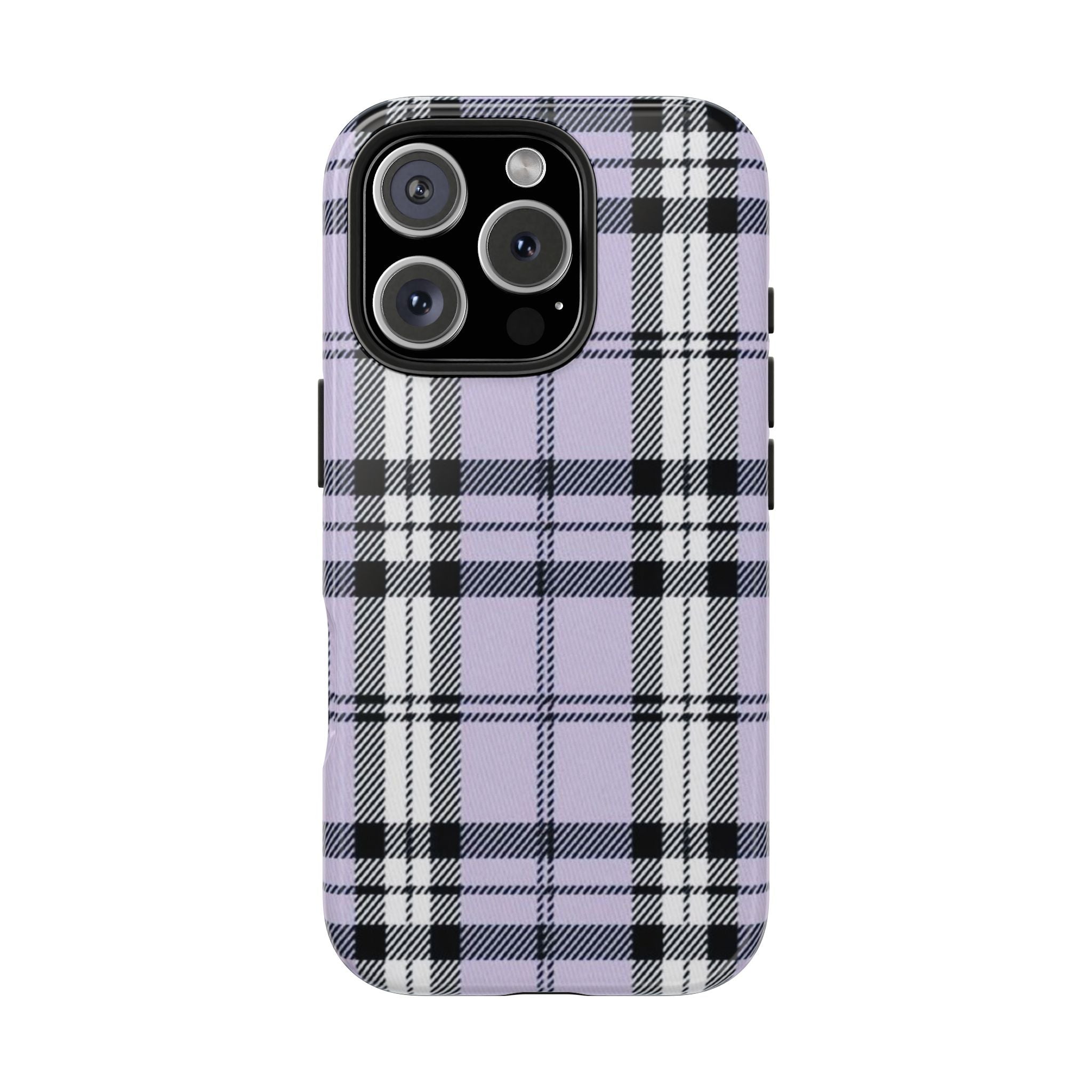Lavender Light Purple Gingham Plaid Phone Case  - Tough Impact-Resistant Case