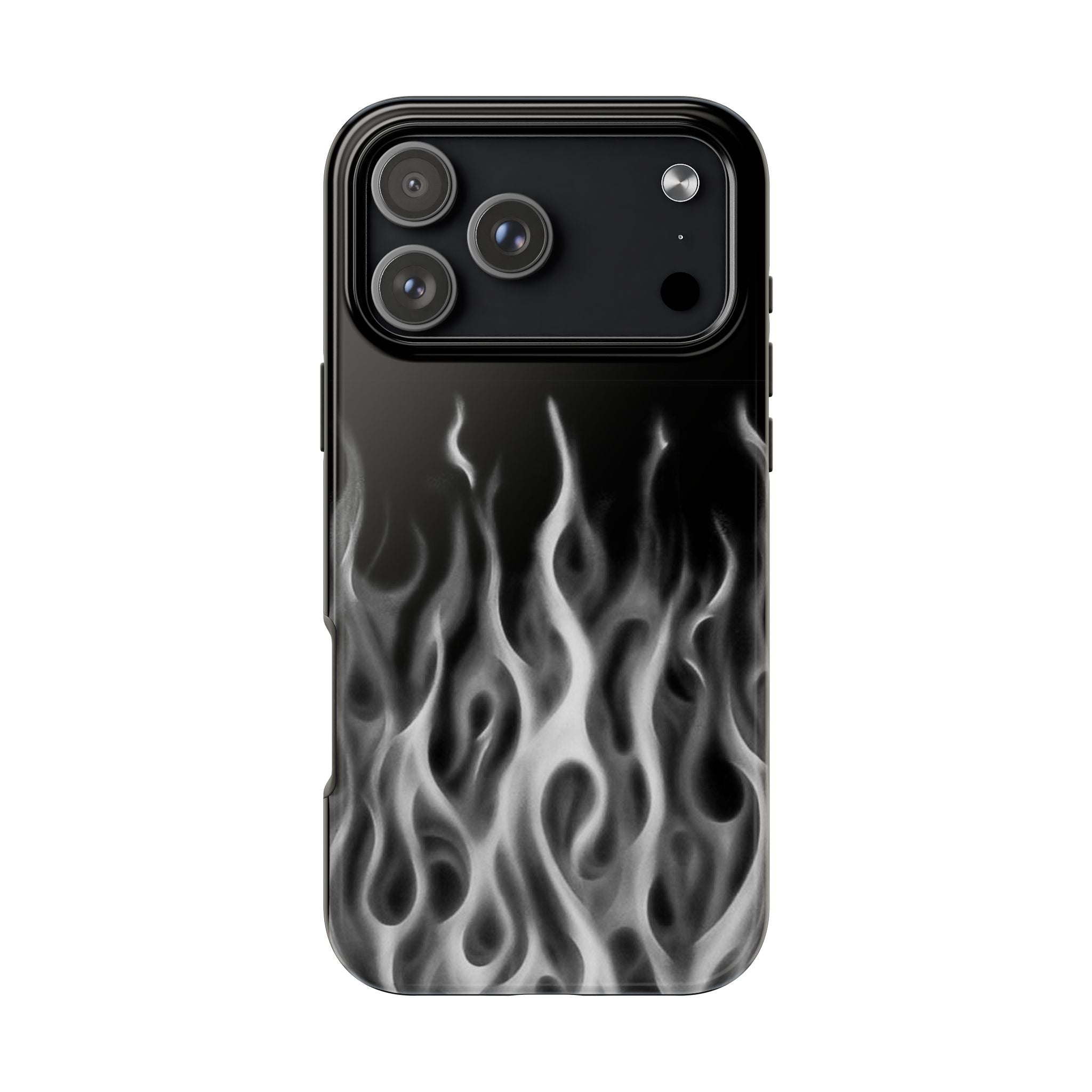 White Airbrush Flames Phone Case  - Tough Impact-Resistant Case
