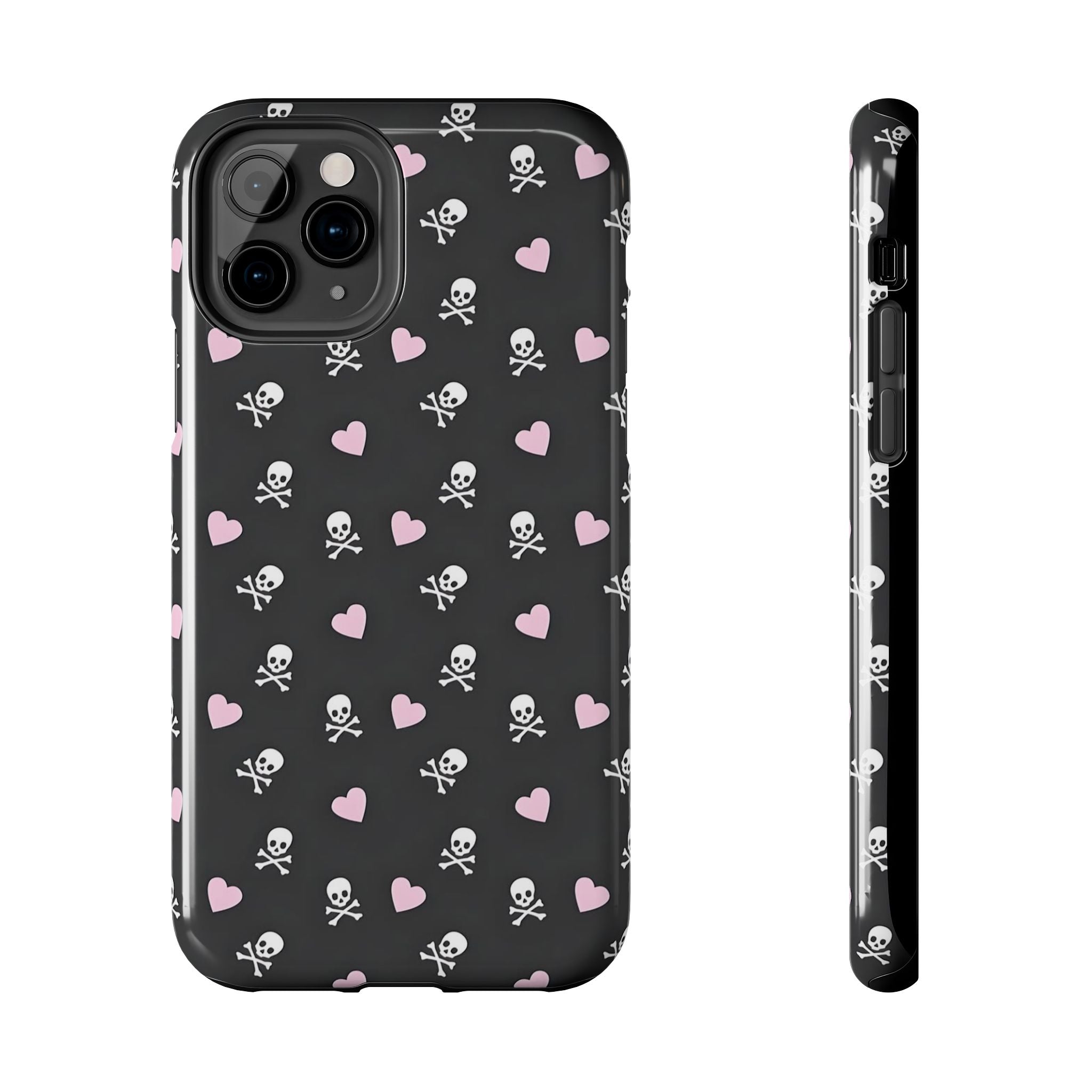 Cute Skulls and Hearts Phone Case  - Tough Impact-Resistant Case