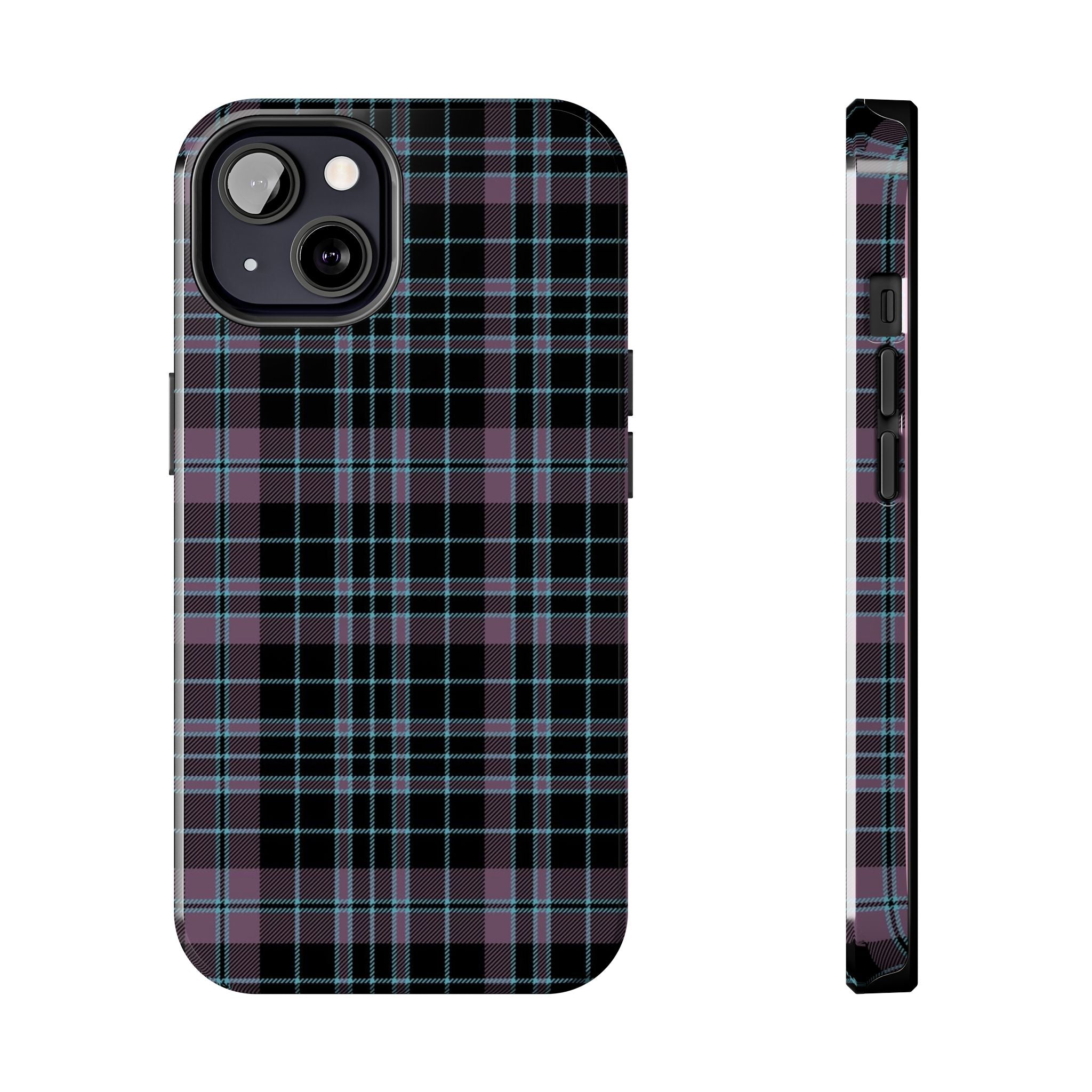 Punk Purple and Blue Plaid Phone Case