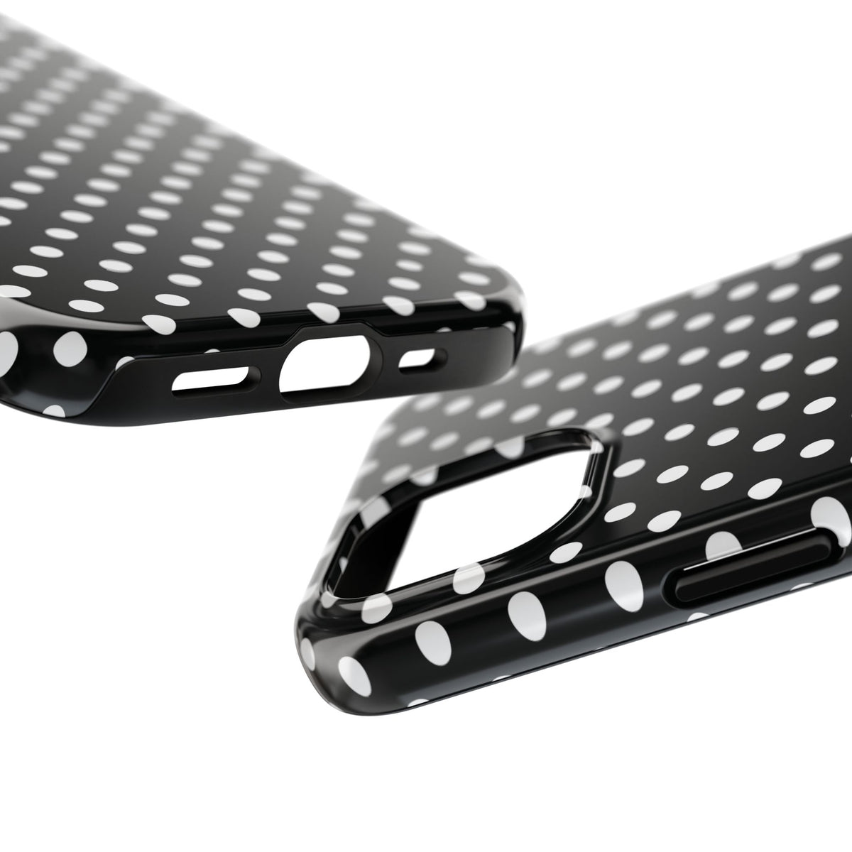 Black and White Polka Dot Phone Case  - Tough Impact-Resistant Case