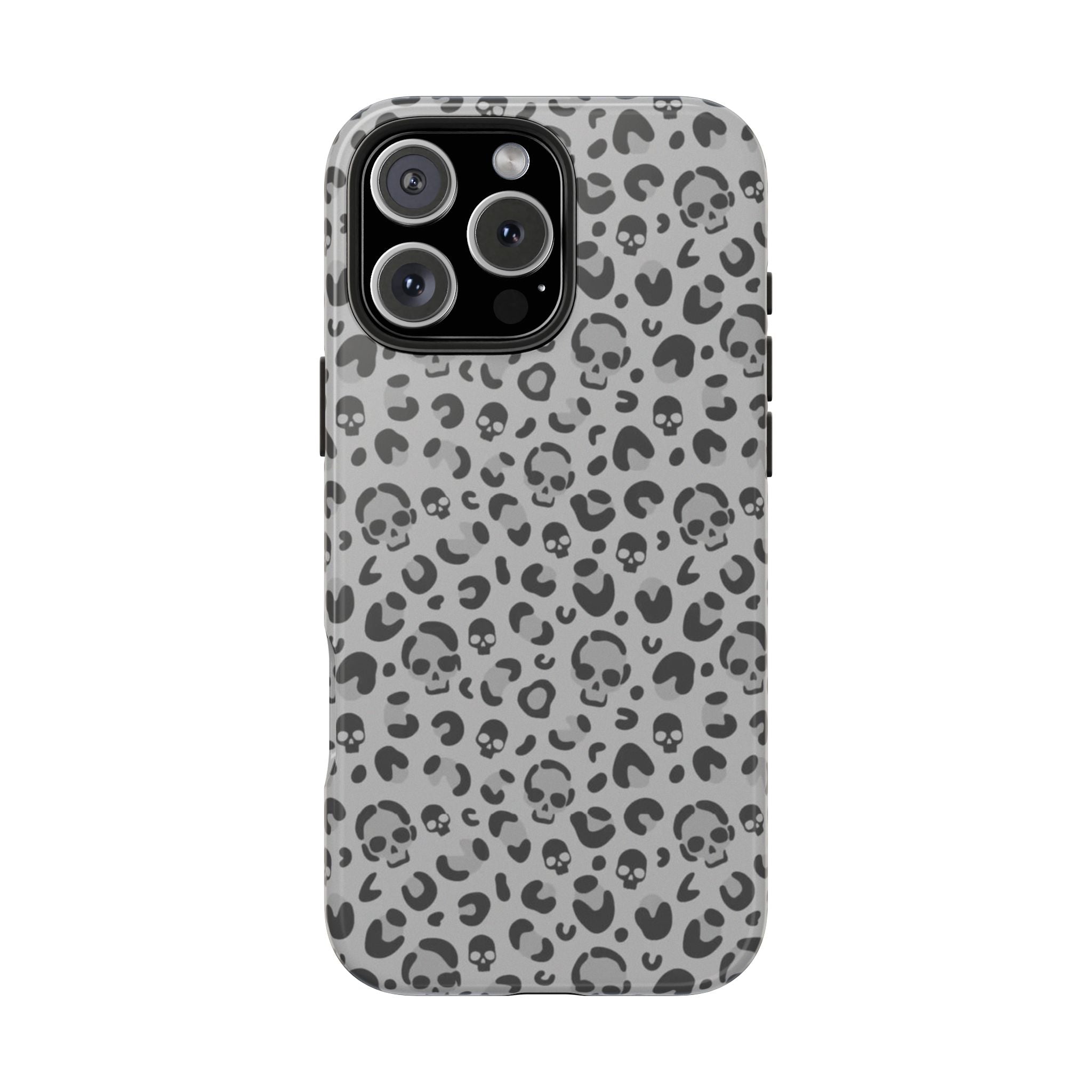 Skull Cheetah Grey Leopard Phone Case