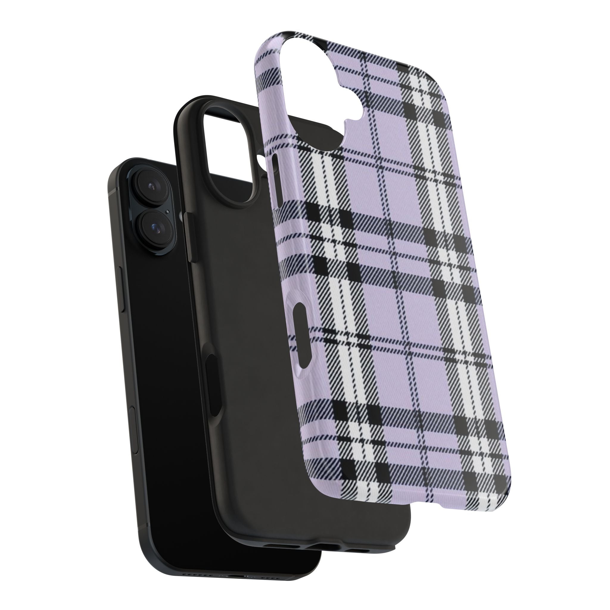 Lavender Light Purple Gingham Plaid Phone Case  - Tough Impact-Resistant Case