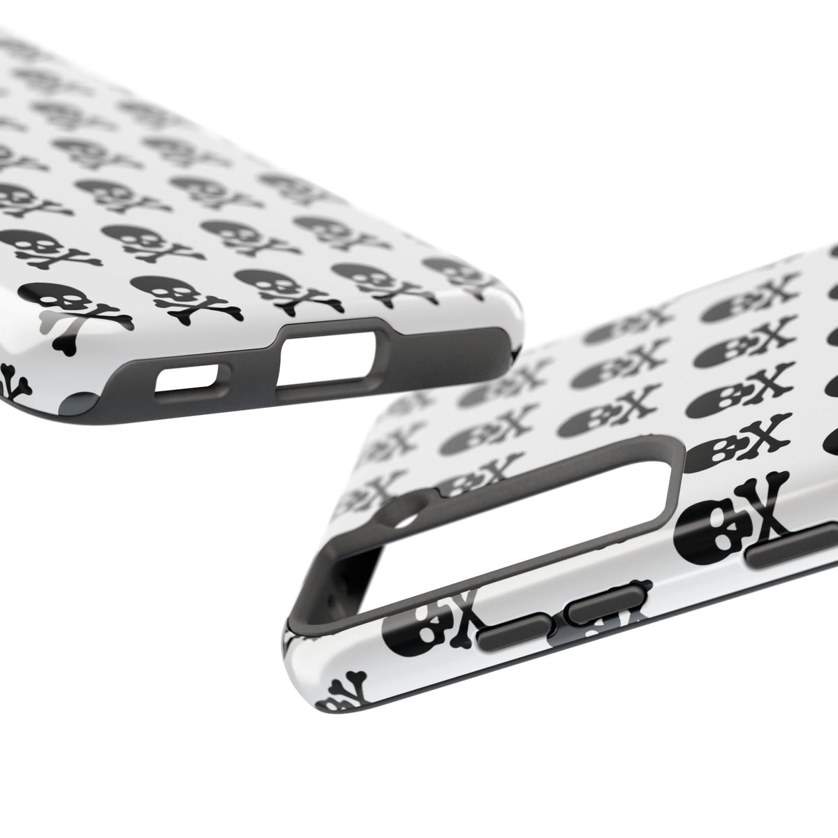 White Punk Skull Print Phone Case