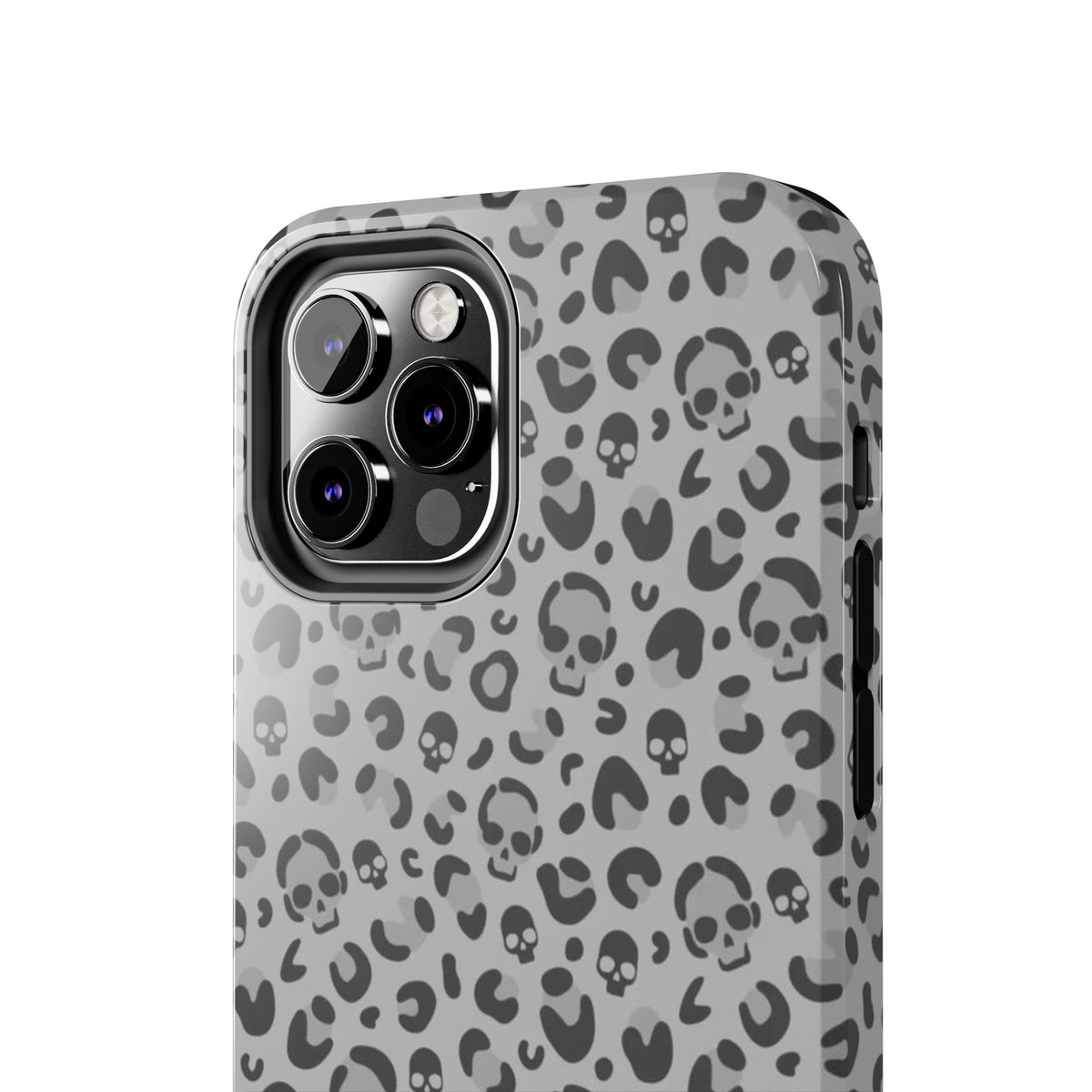 Skull Cheetah Grey Leopard Phone Case