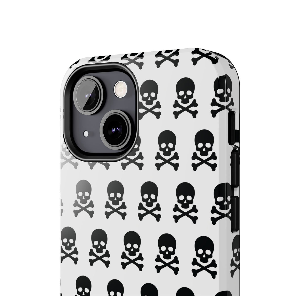 White Punk Skull Print Phone Case