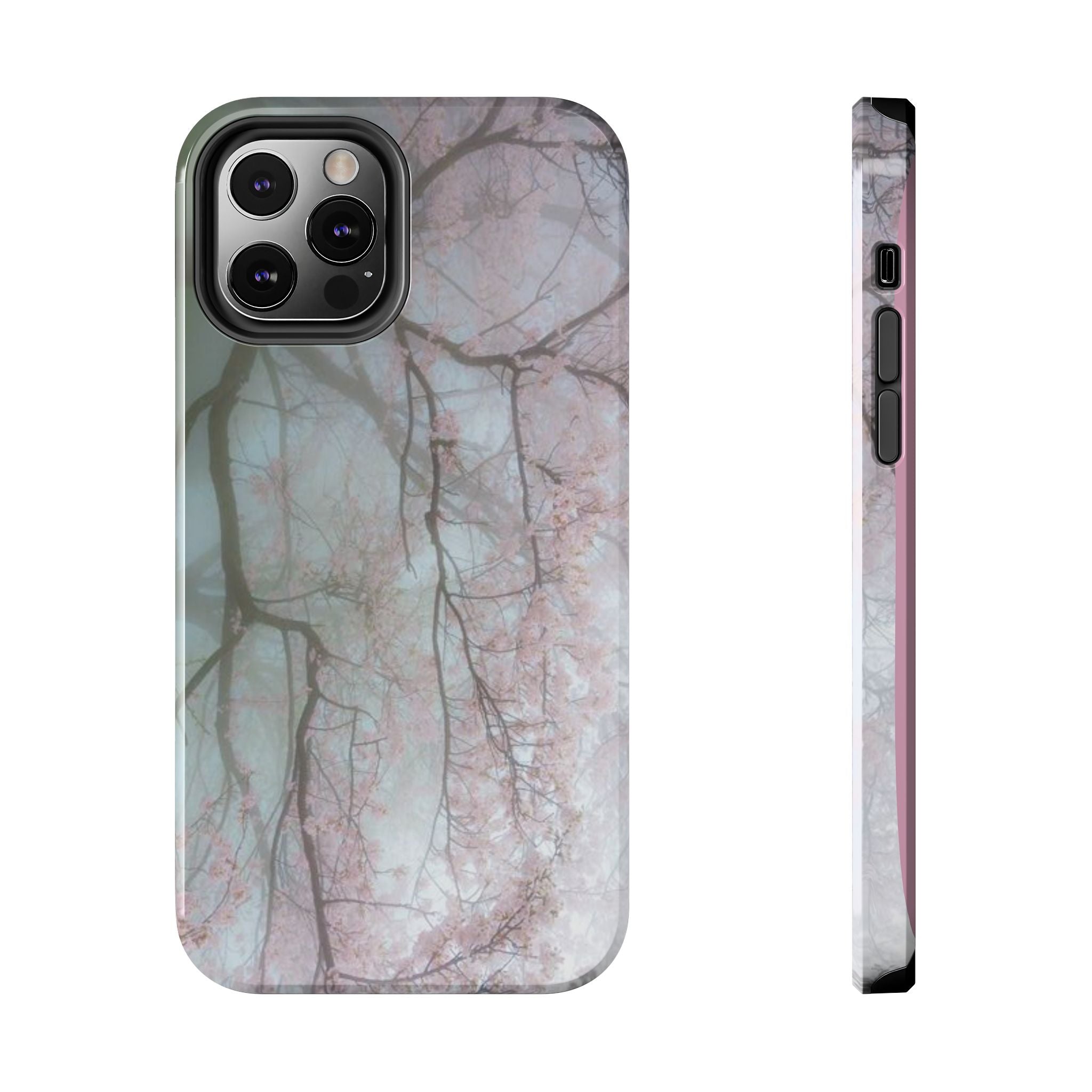 Foggy Cherry Blossom Cyber Phone Case  - Tough Impact-Resistant Case