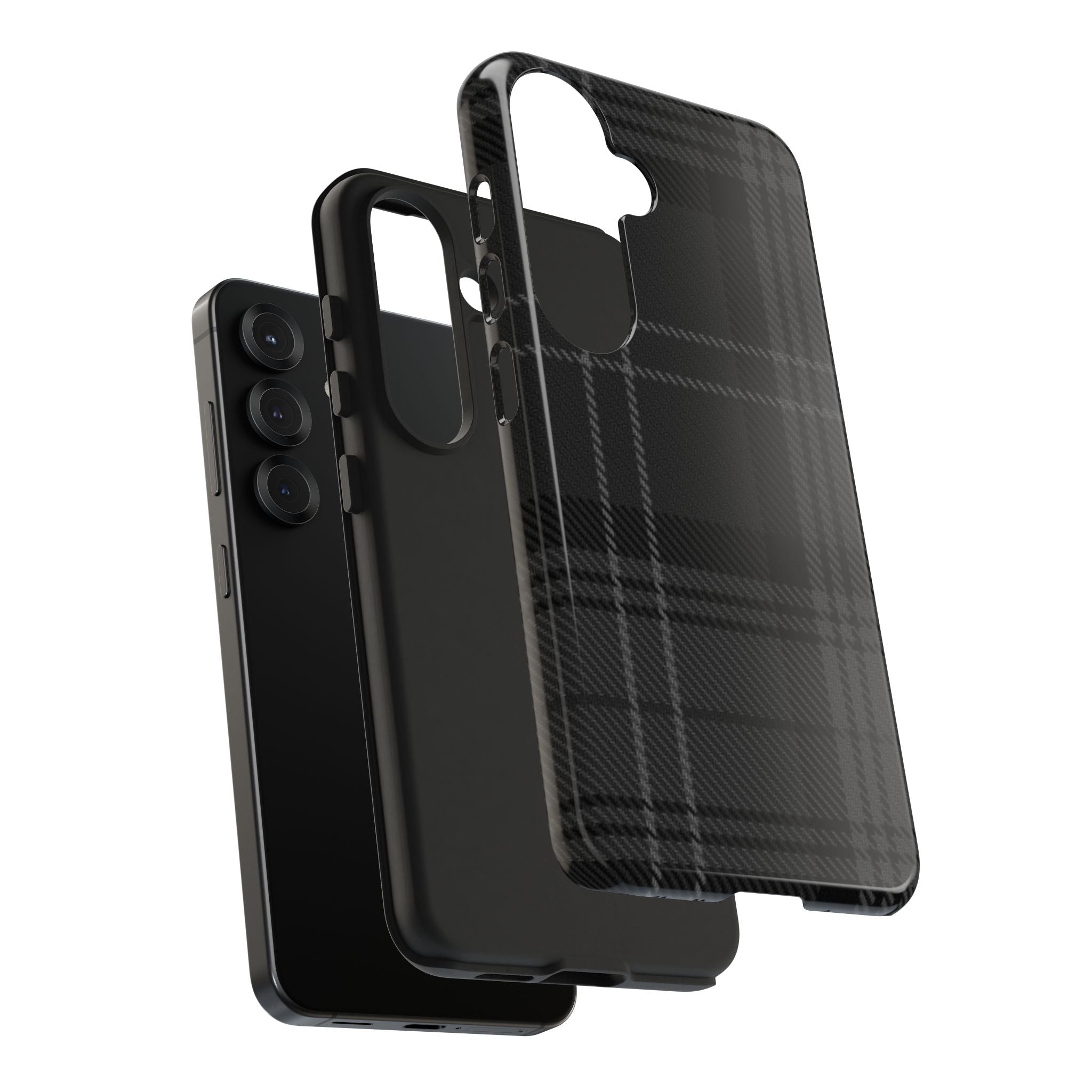 Black Plaid Phone Case  - Tough Impact-Resistant Case
