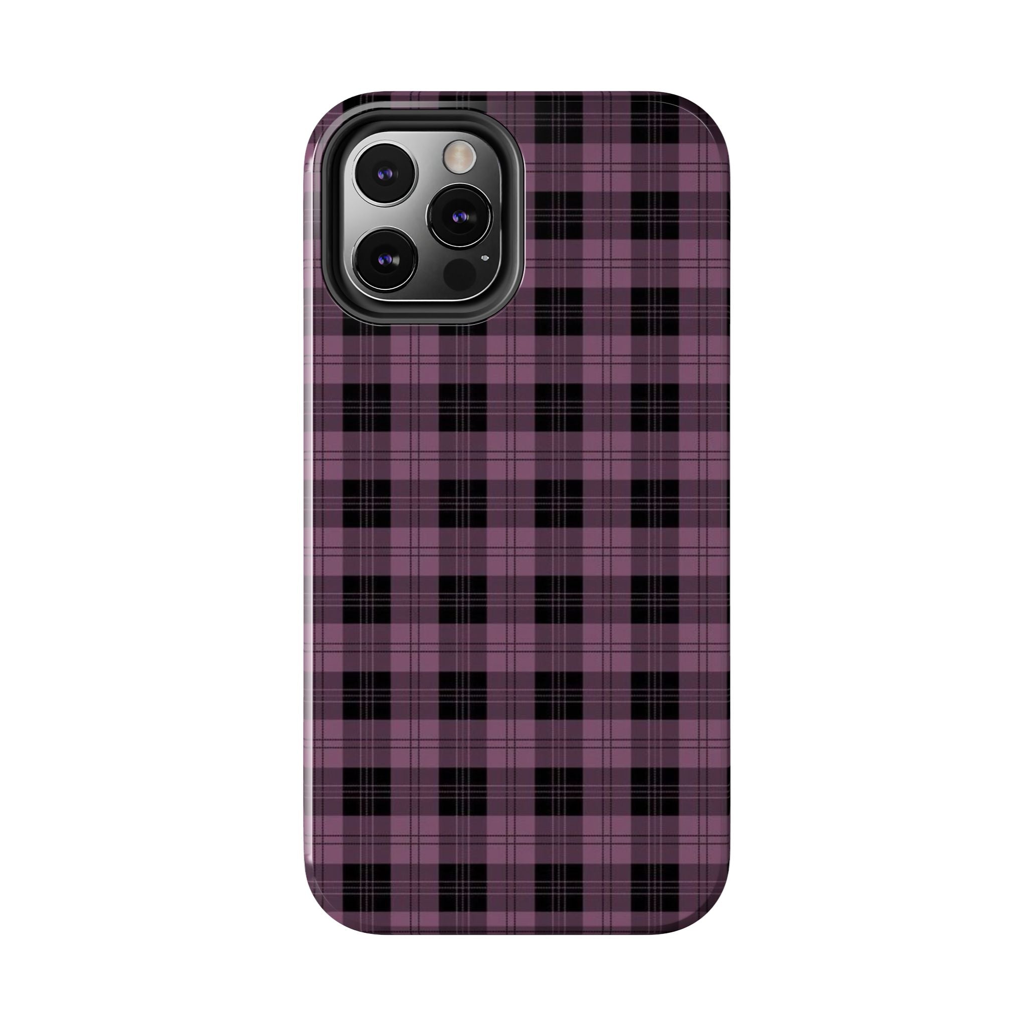 Emo Dark Pink Gingham Plaid Phone Case  - Tough Impact-Resistant Case
