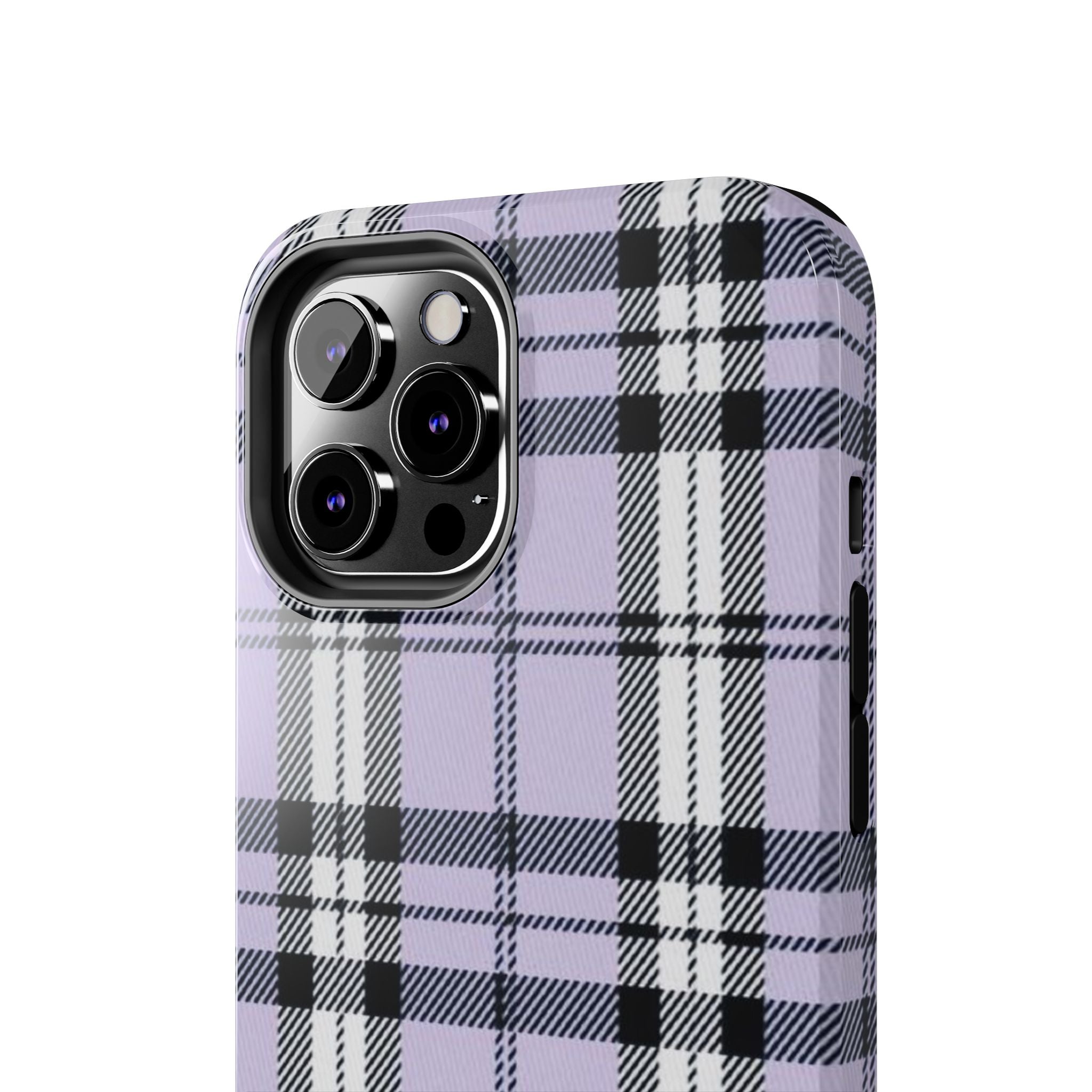 Lavender Light Purple Gingham Plaid Phone Case  - Tough Impact-Resistant Case