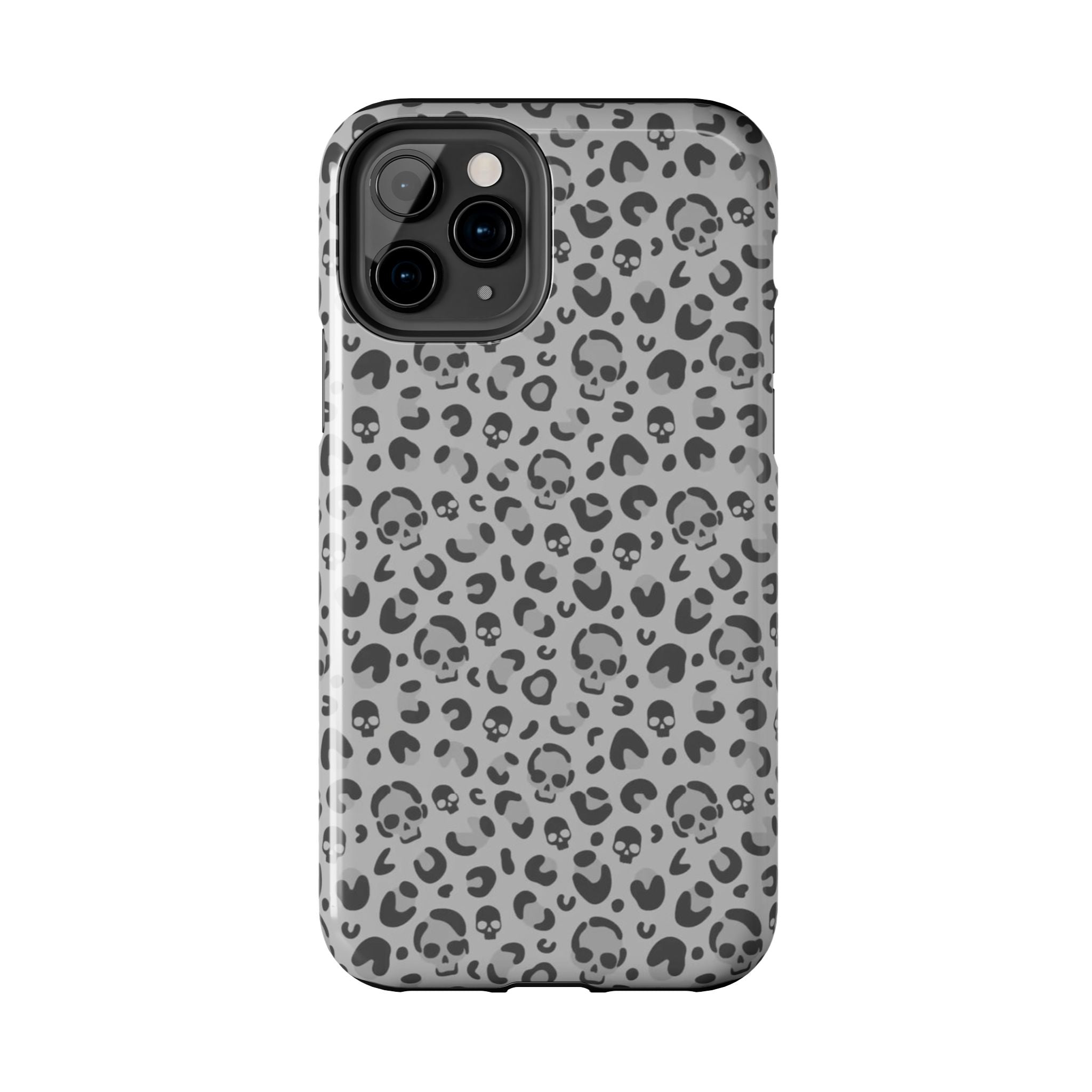 Skull Cheetah Grey Leopard Phone Case