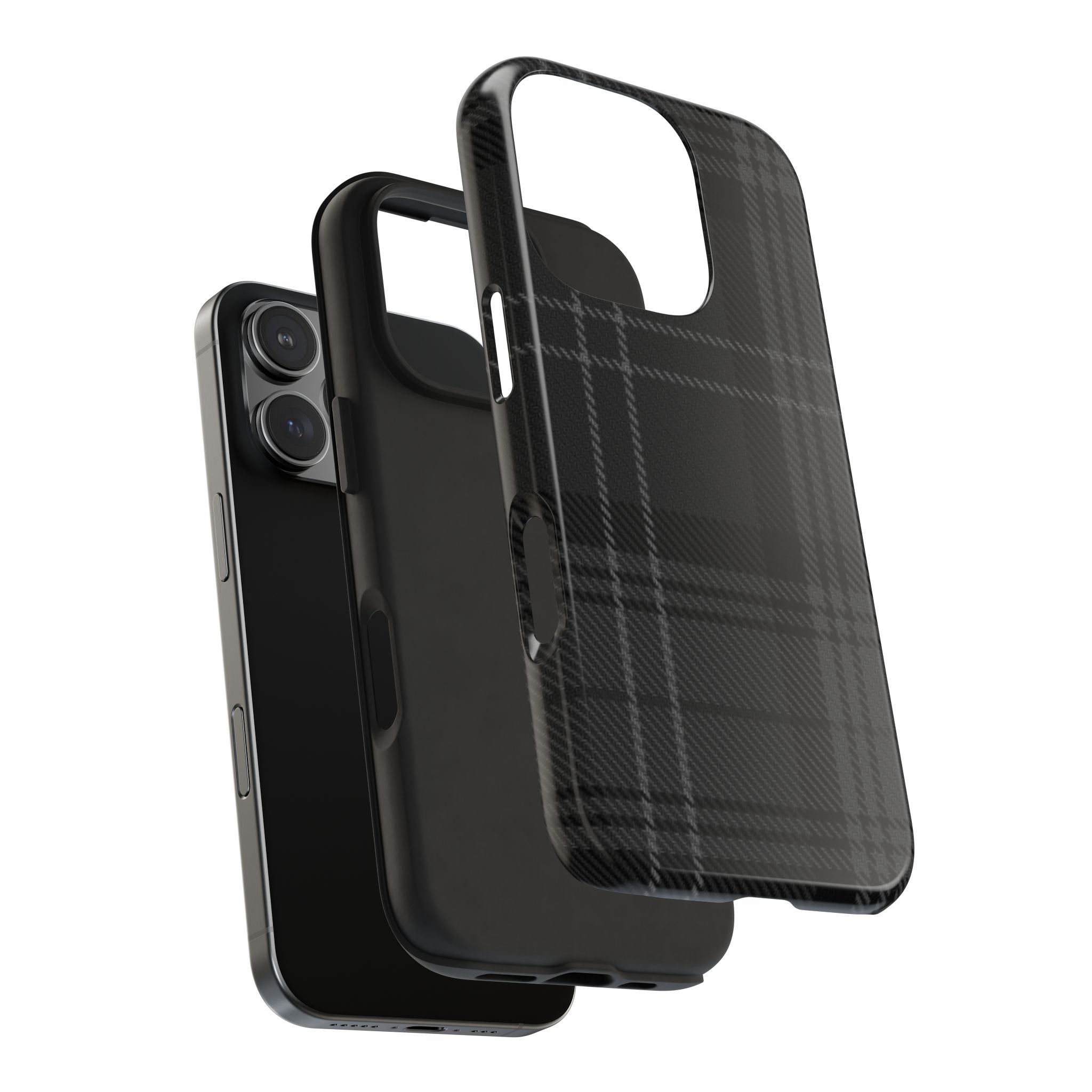 Black Plaid Phone Case  - Tough Impact-Resistant Case