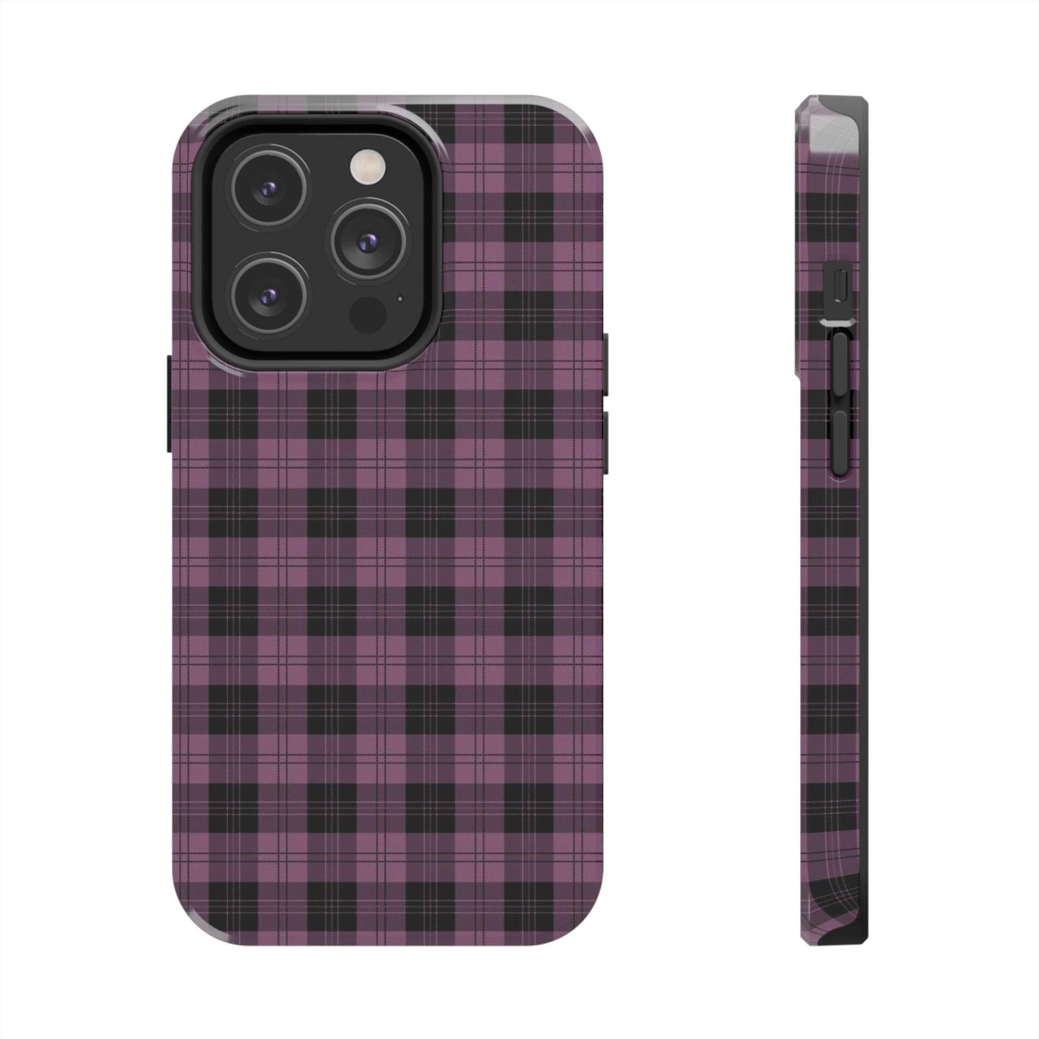 Emo Dark Pink Gingham Plaid Phone Case  - Tough Impact-Resistant Case