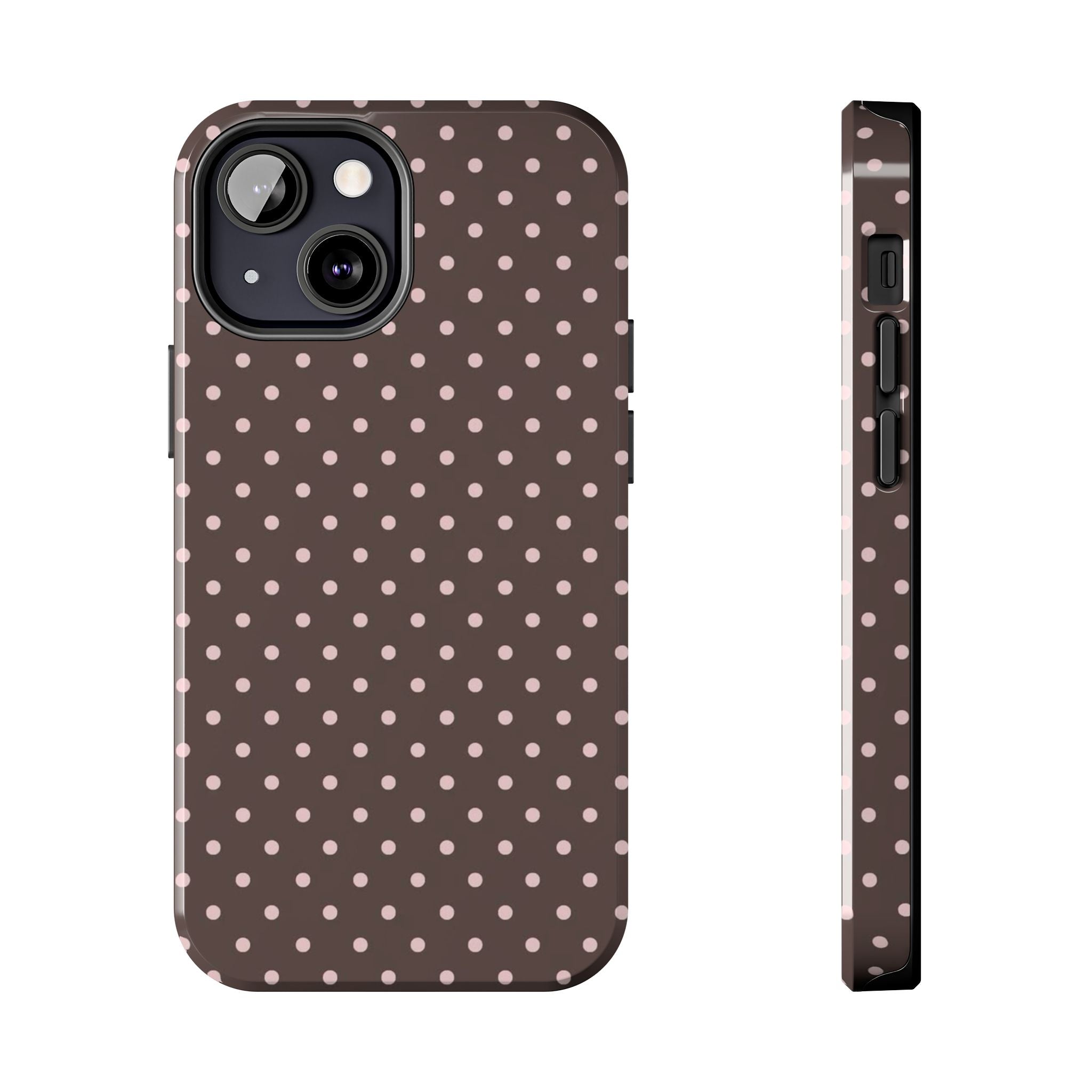 Brown with Pink Dots Phone Case  - Tough Impact-Resistant Case