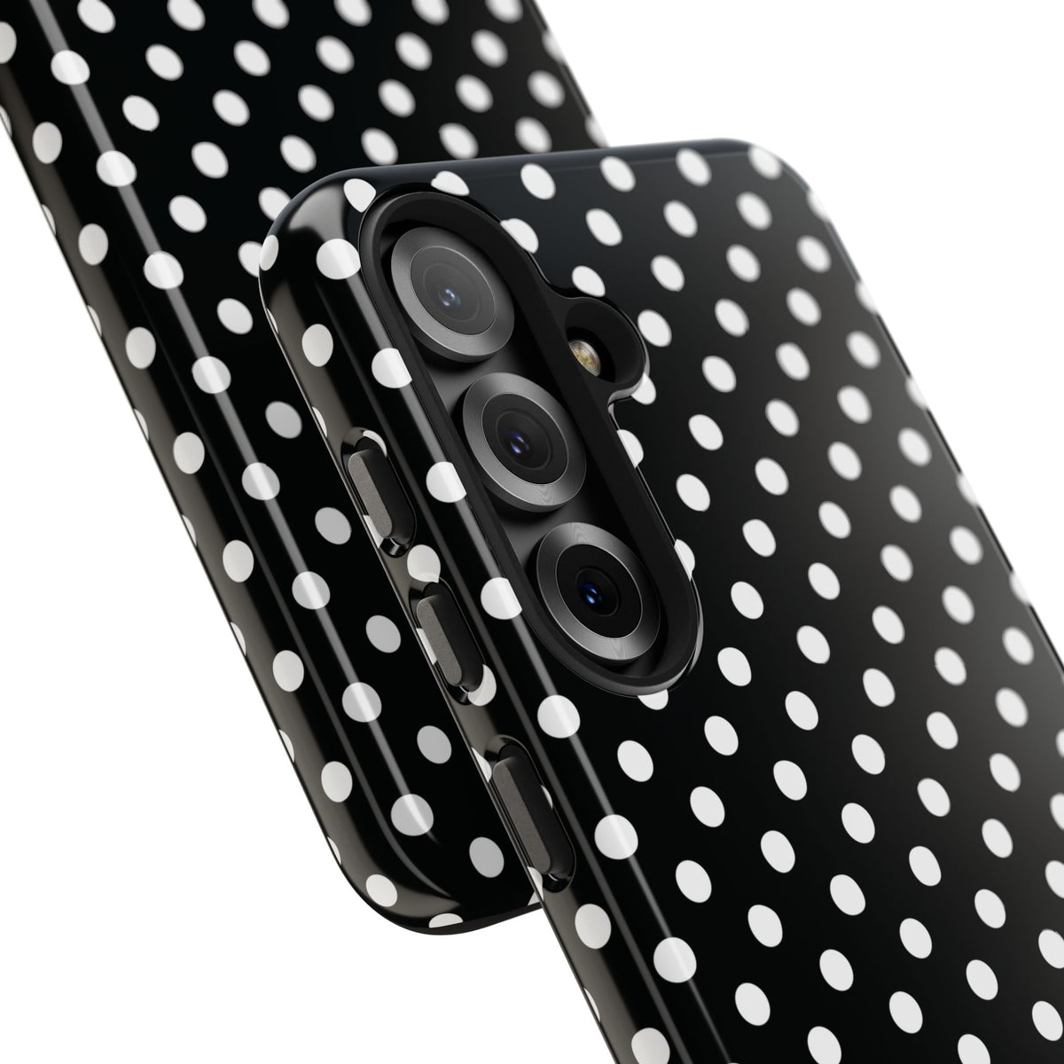 Black and White Polka Dot Phone Case  - Tough Impact-Resistant Case