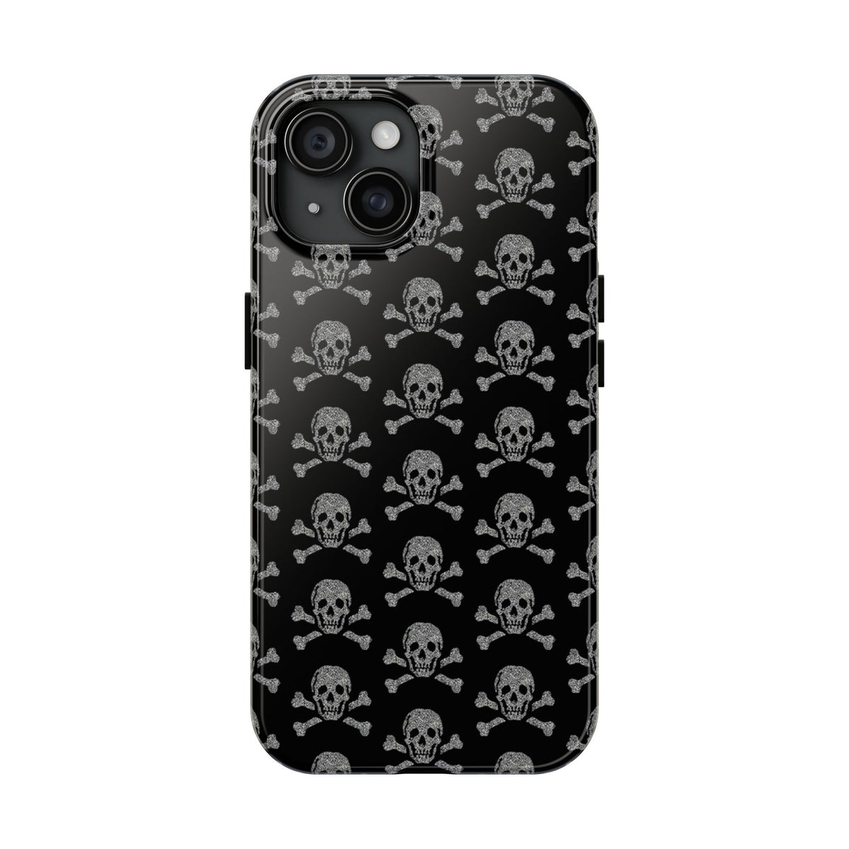 Silver Skull Print Phone Case  - Tough Impact-Resistant Case