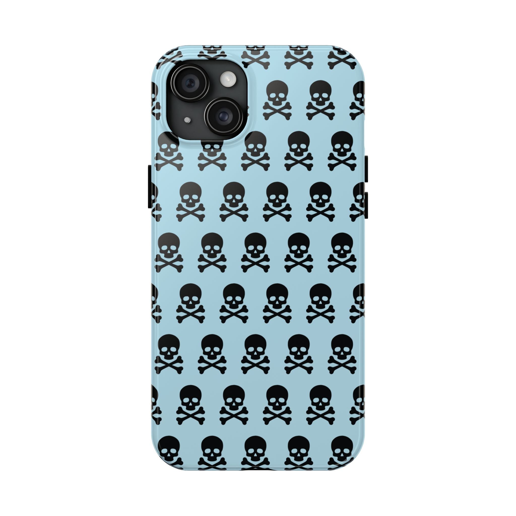 Blue Punk Skull Print Phone Case