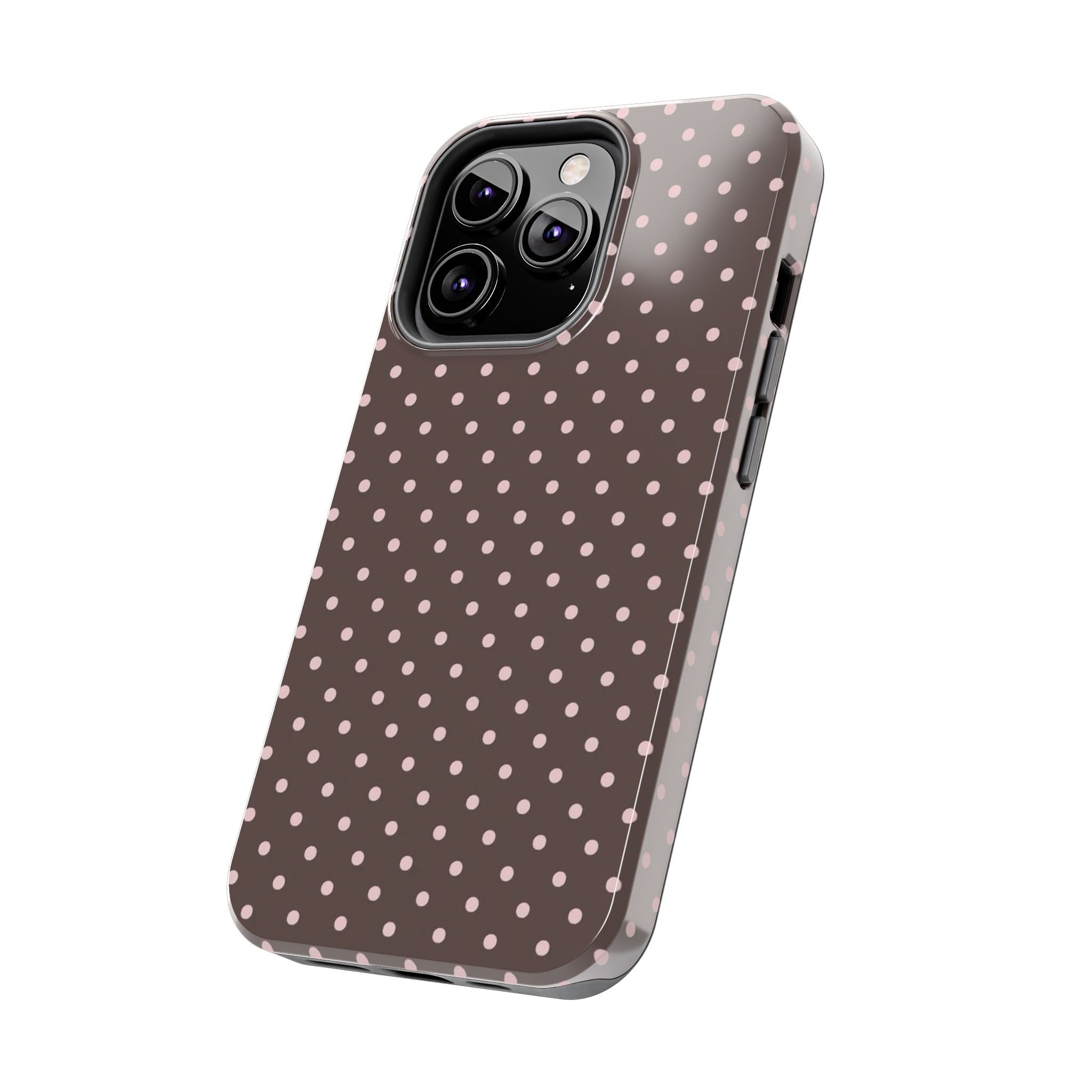 Brown with Pink Dots Phone Case  - Tough Impact-Resistant Case