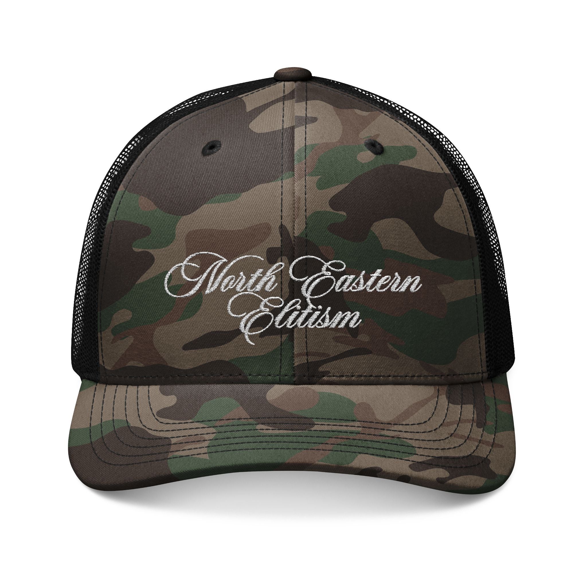 CAMO NORTH EASTERN ELITISM HAT SCRIPT TEXT
