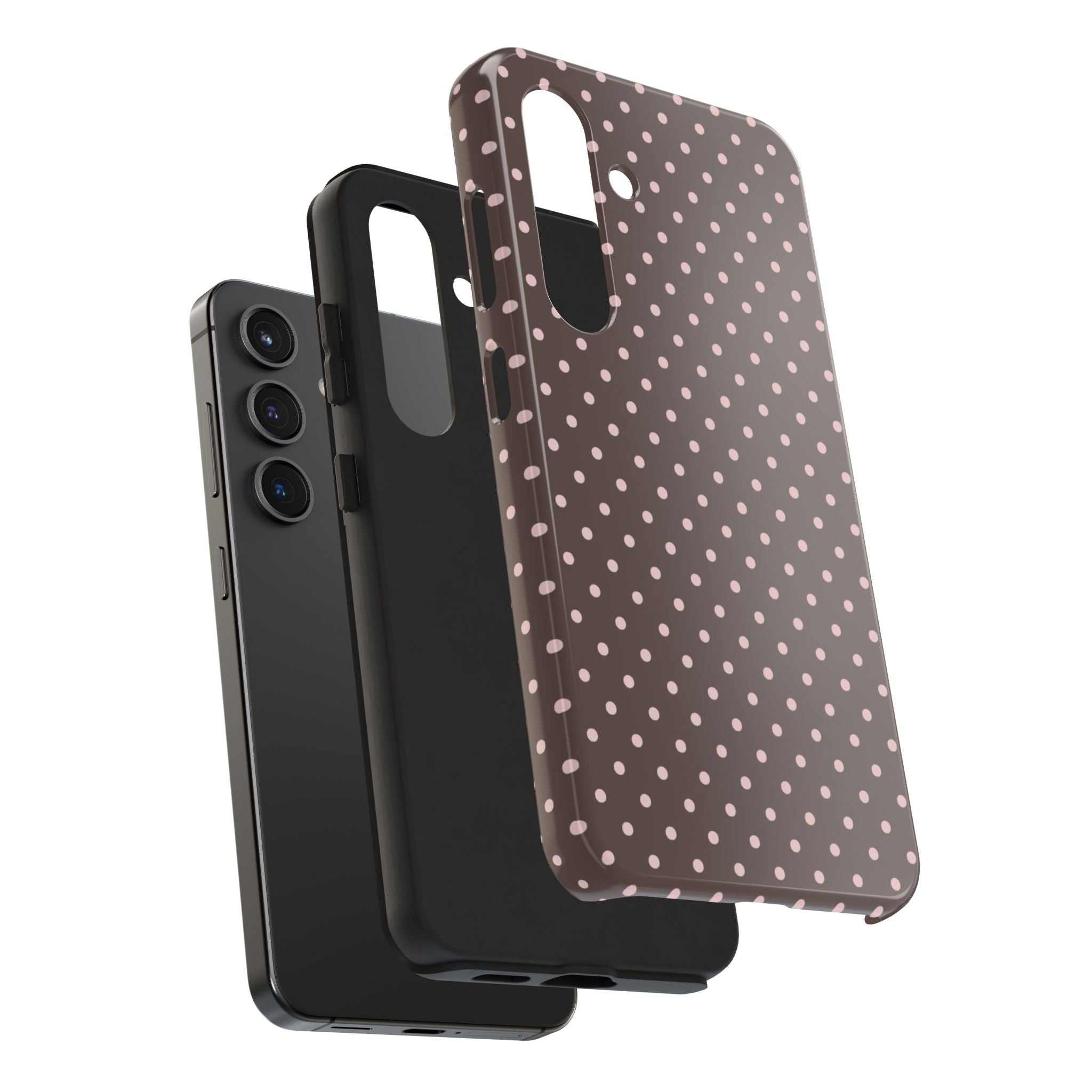Brown with Pink Dots Phone Case  - Tough Impact-Resistant Case