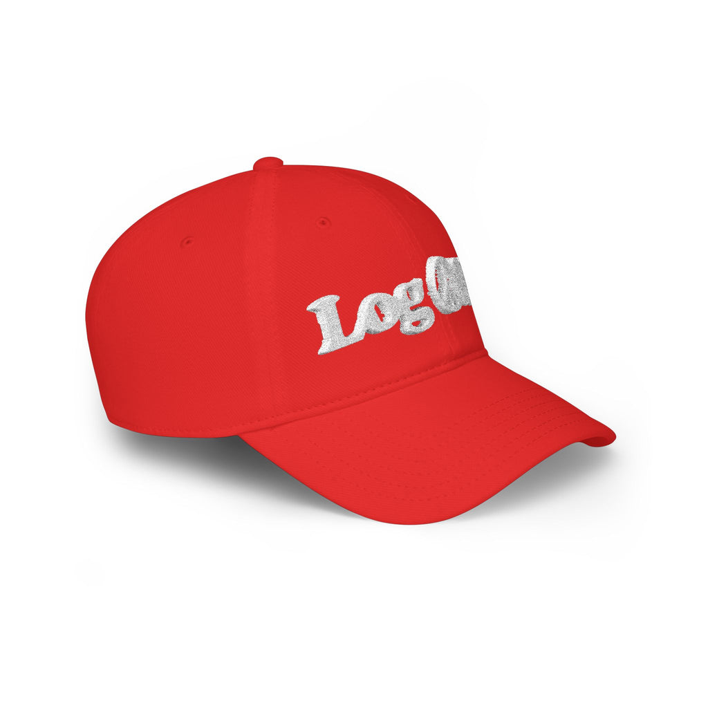 Log Off Peace Sign (White Text) Low Profile Baseball Cap