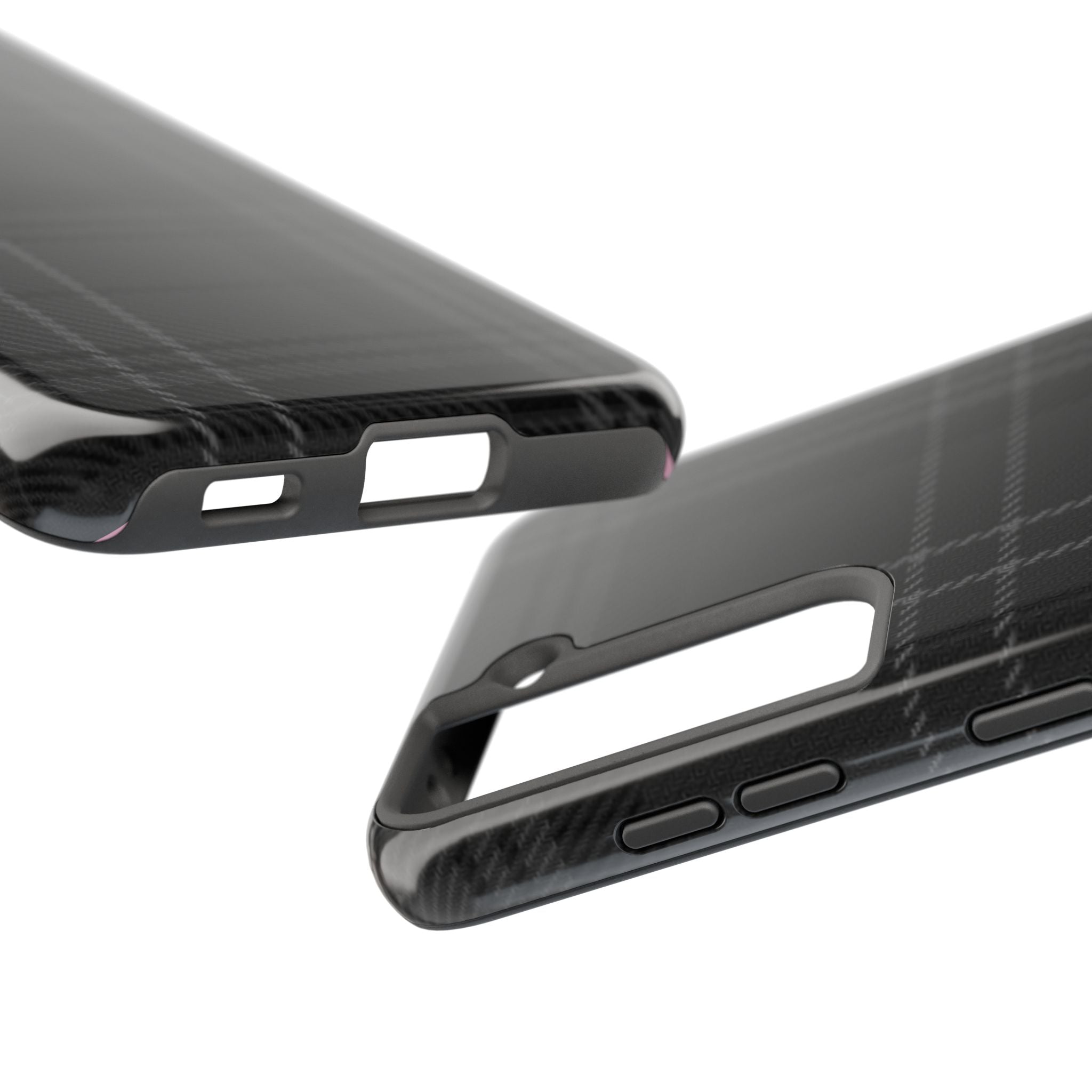 Black Plaid Phone Case  - Tough Impact-Resistant Case