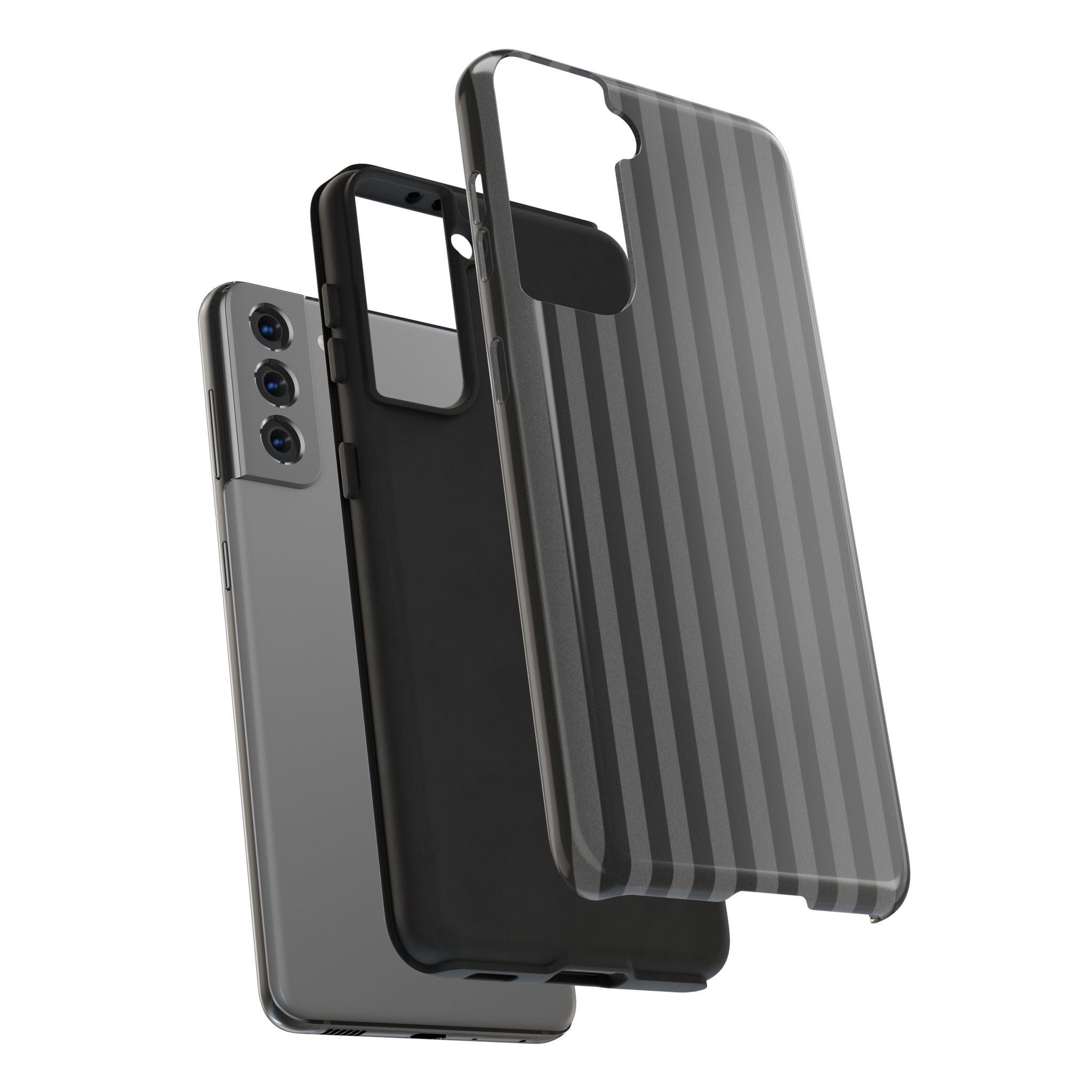 Dark Grey and Black Stripes Phone Case