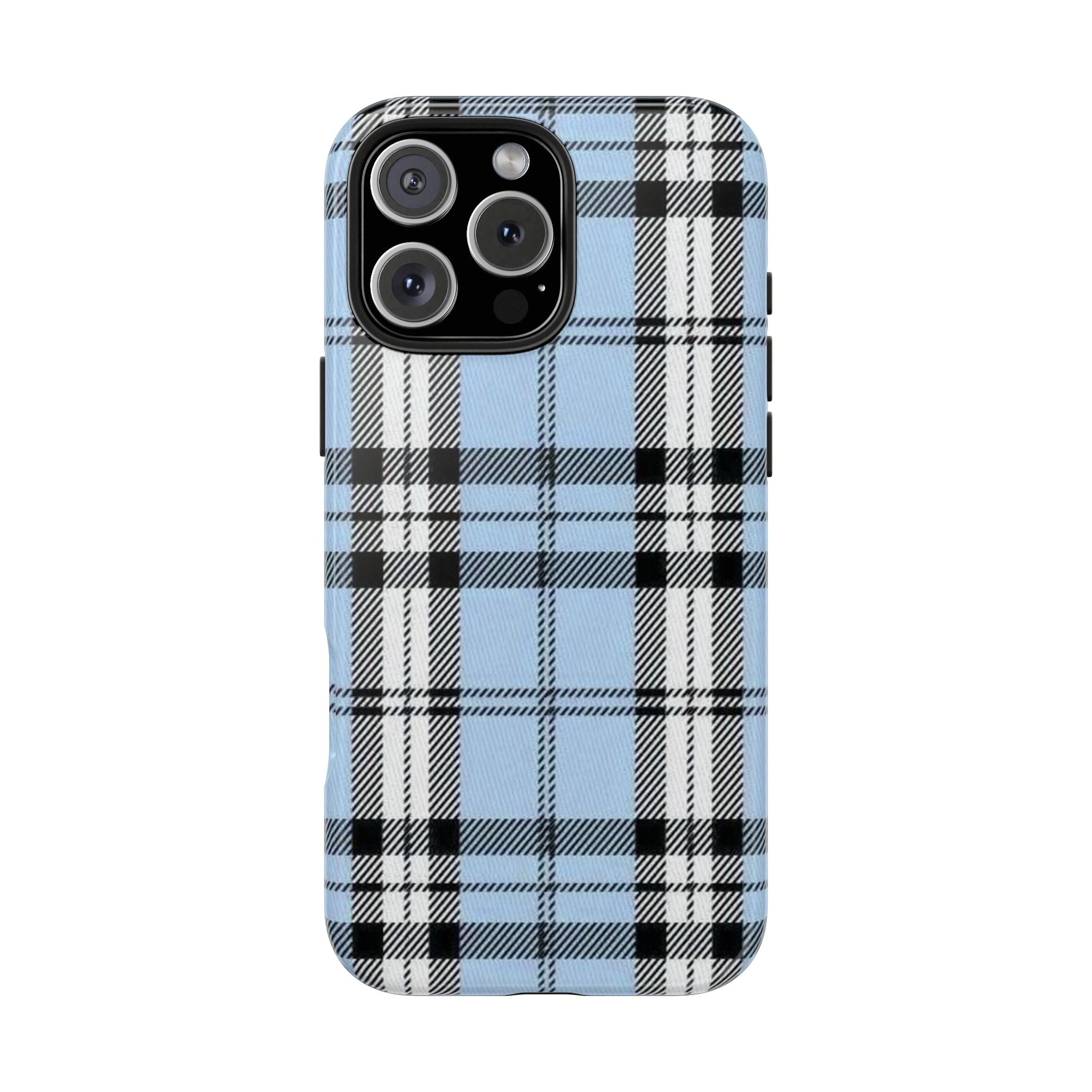Light Baby Blue Gingham Plaid Phone Case