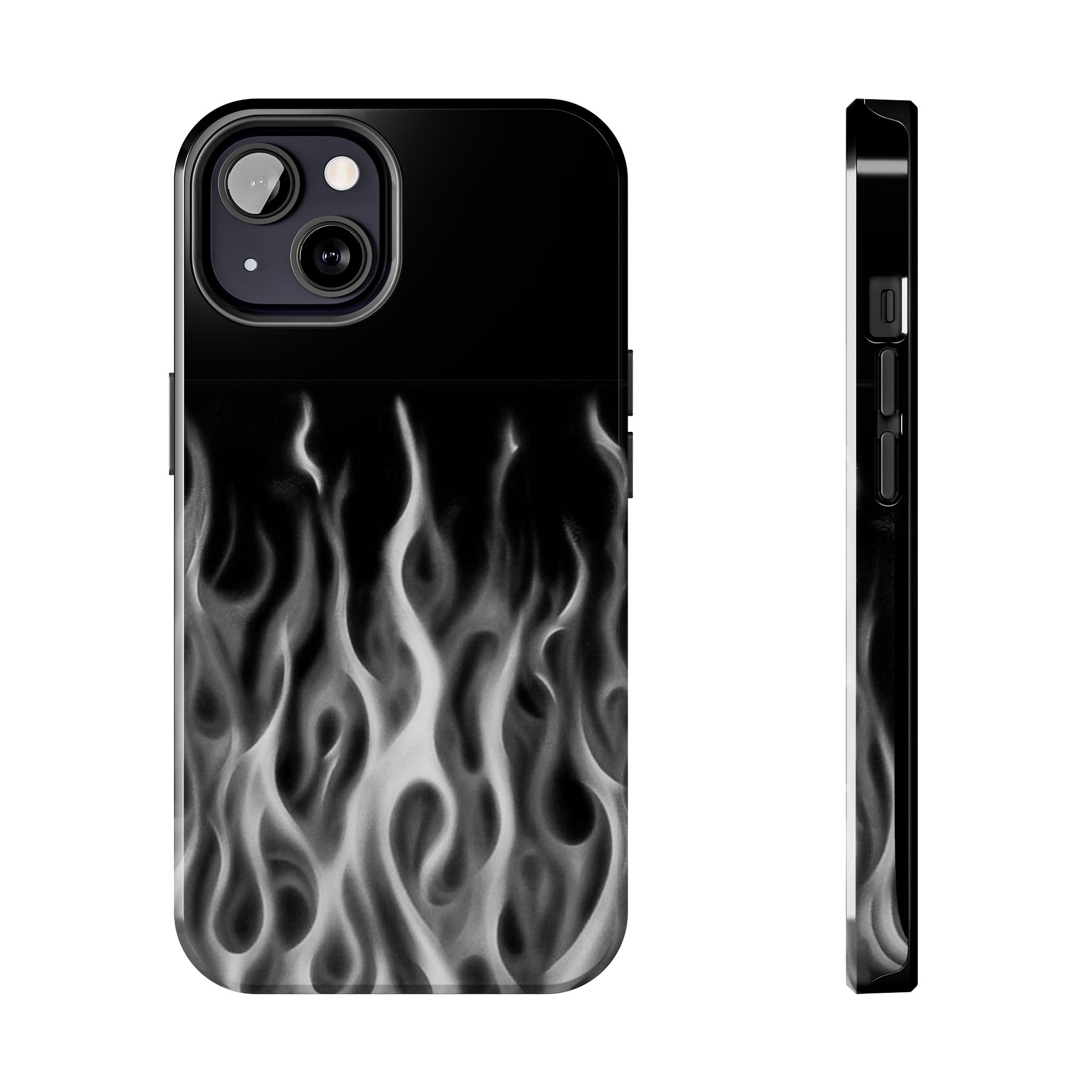 White Airbrush Flames Phone Case  - Tough Impact-Resistant Case