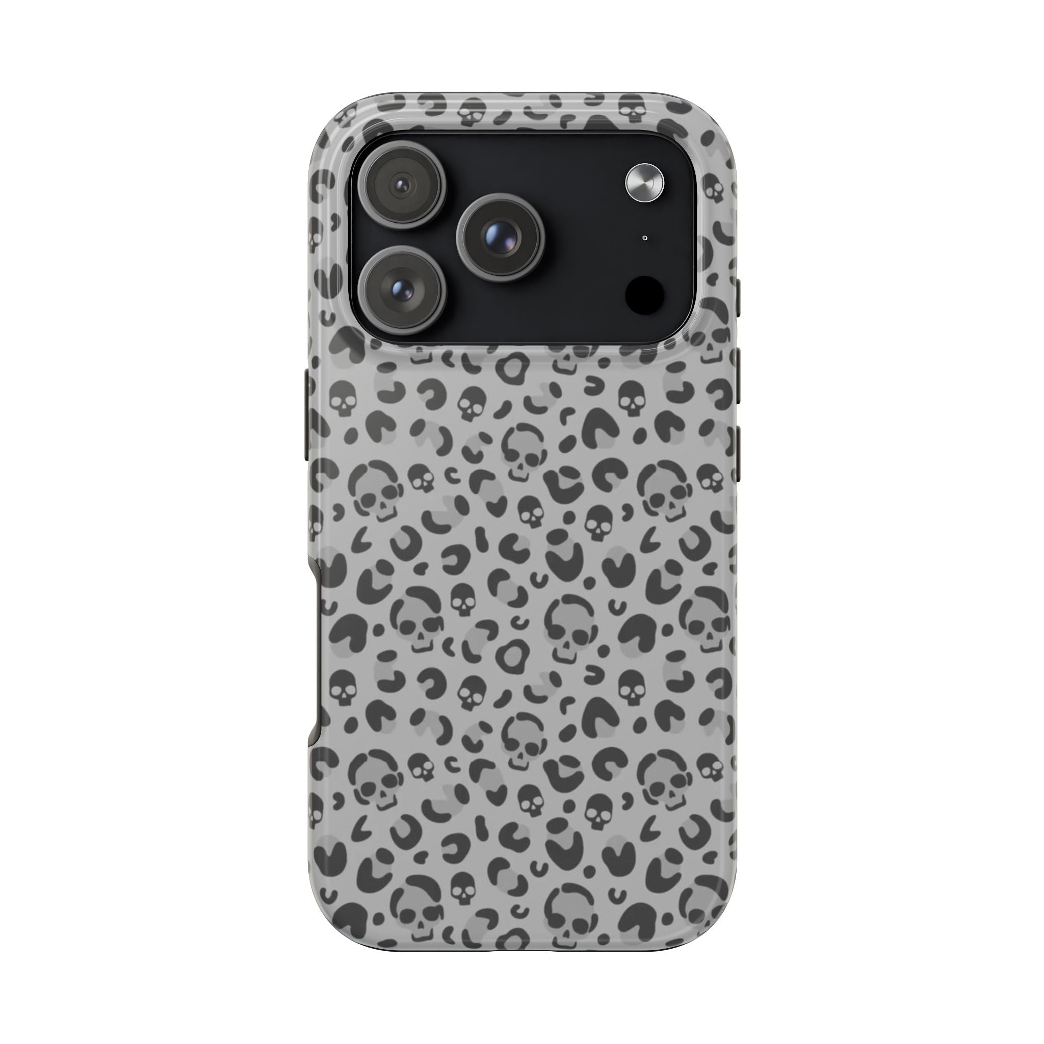 Skull Cheetah Grey Leopard Phone Case