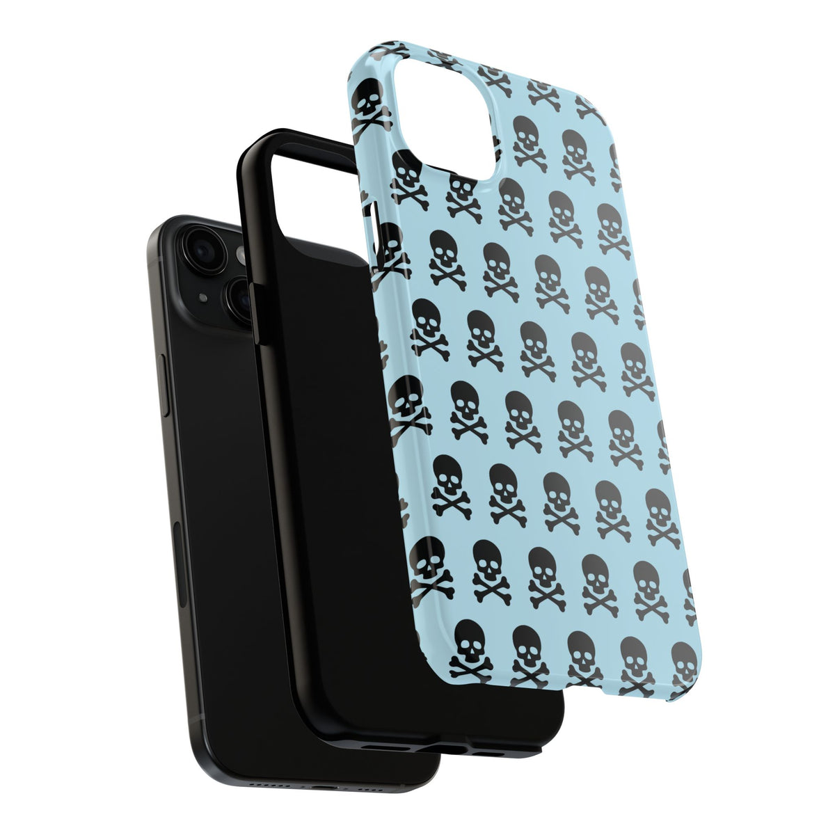 Blue Punk Skull Print Phone Case