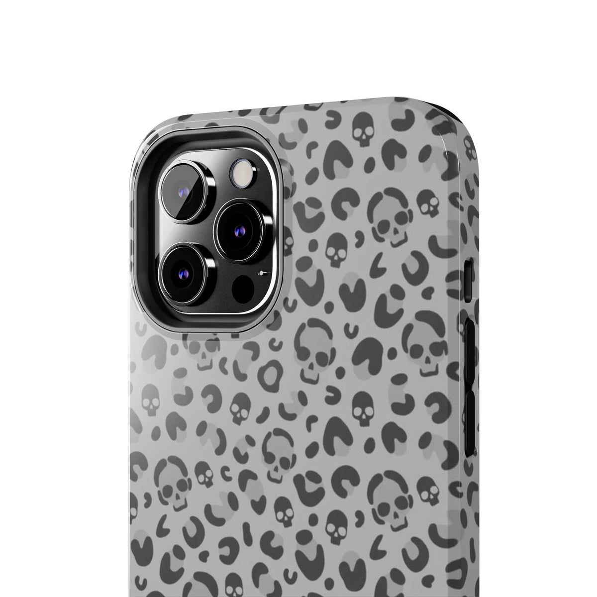 Skull Cheetah Grey Leopard Phone Case